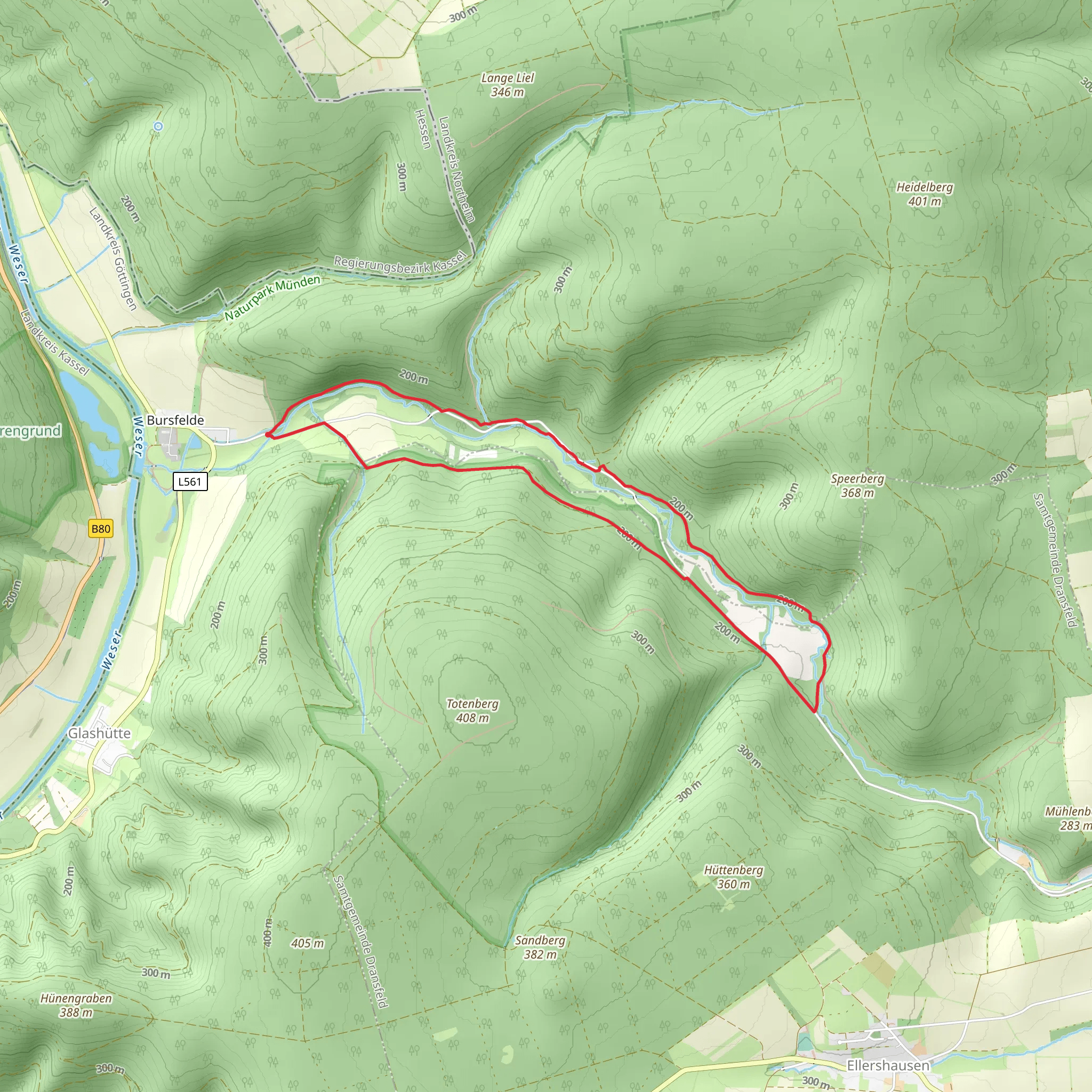 River Nieme Loop - Bursfelde mobile static map
