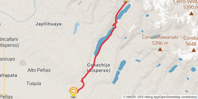 Cordillera Real Traverse stage 7 Map
