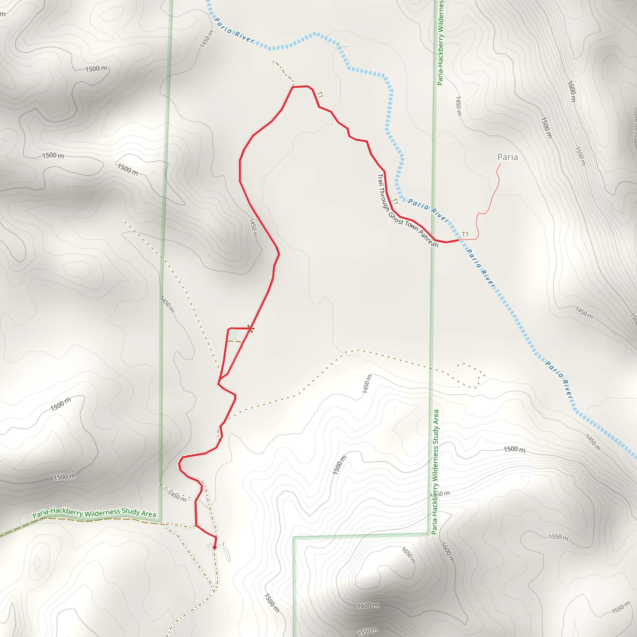 Pariah Cemetery and Trail Through Ghost Town Pahreah mobile static map