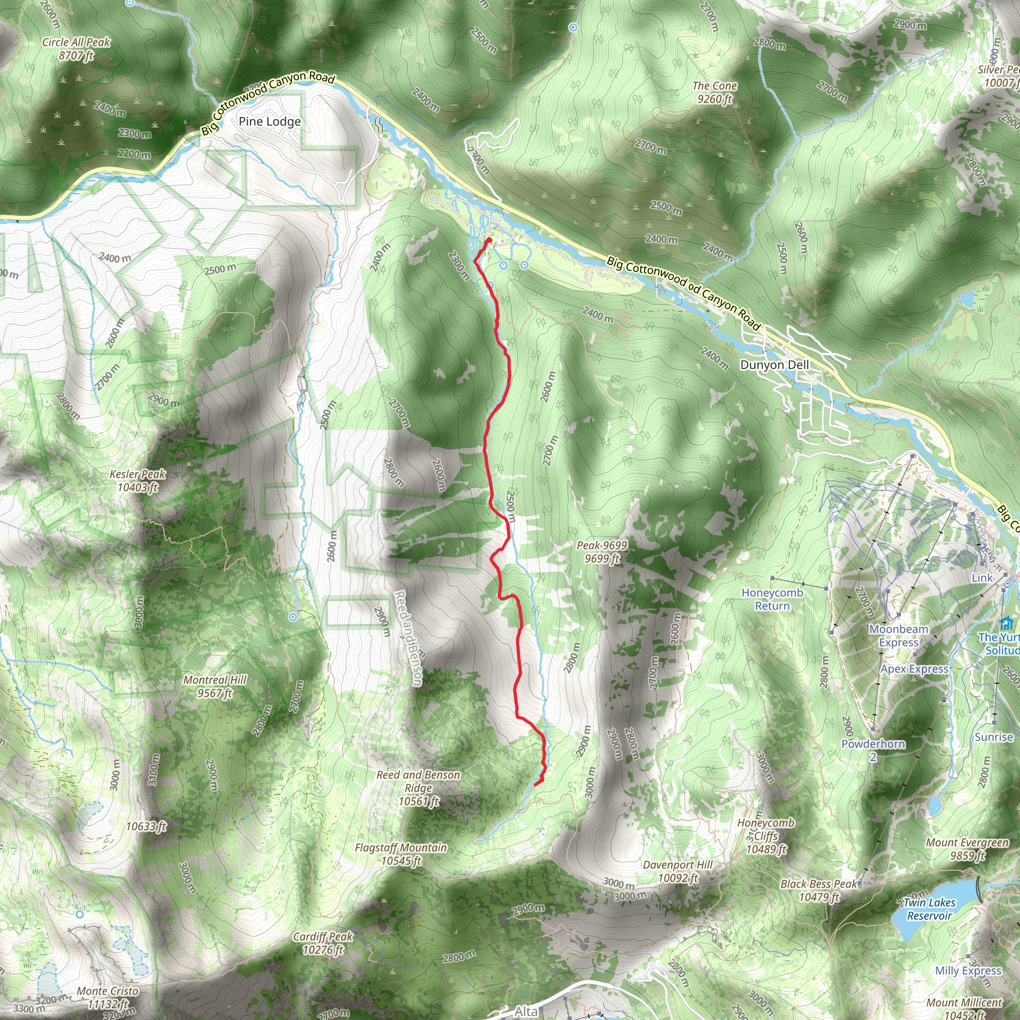 Days Fork Trail mobile static map
