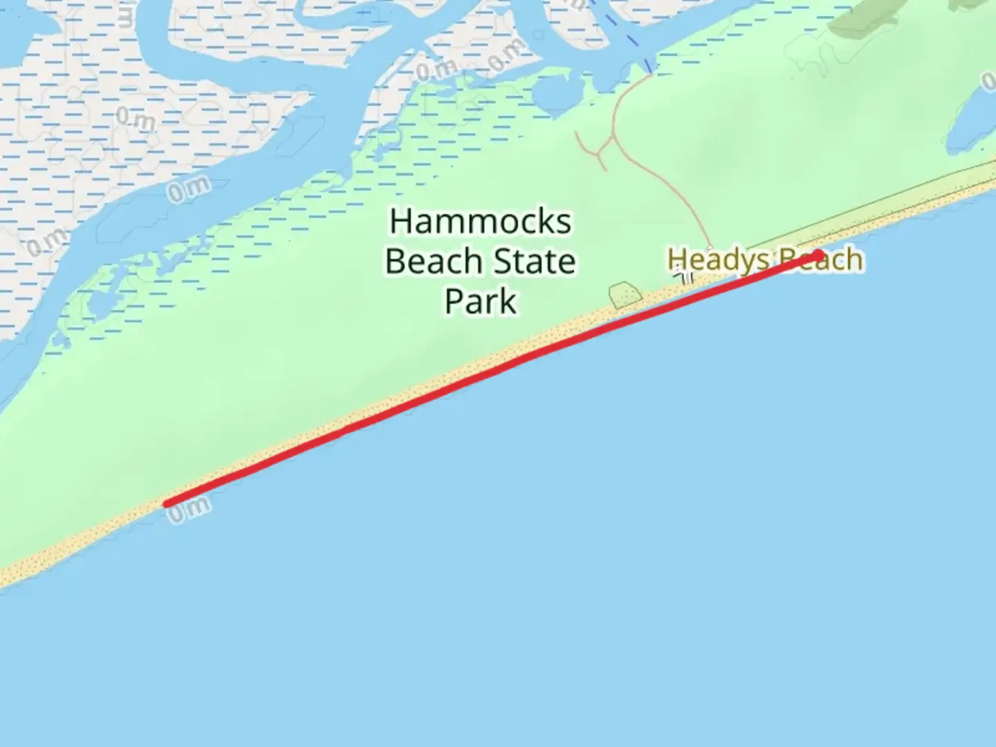 An image depicting the trail Headys Beach and its surrounding area.