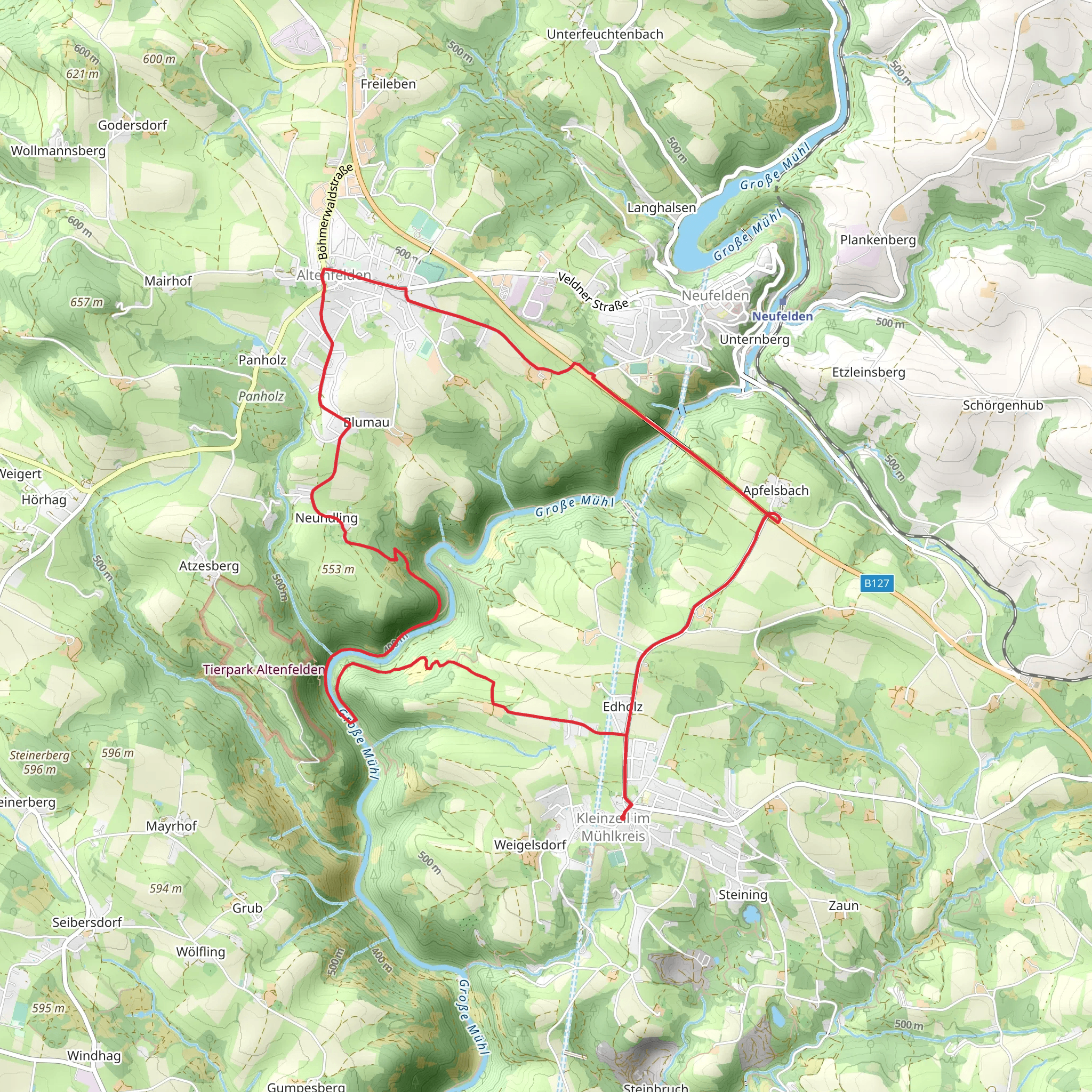 Big Mühltal walk mobile static map