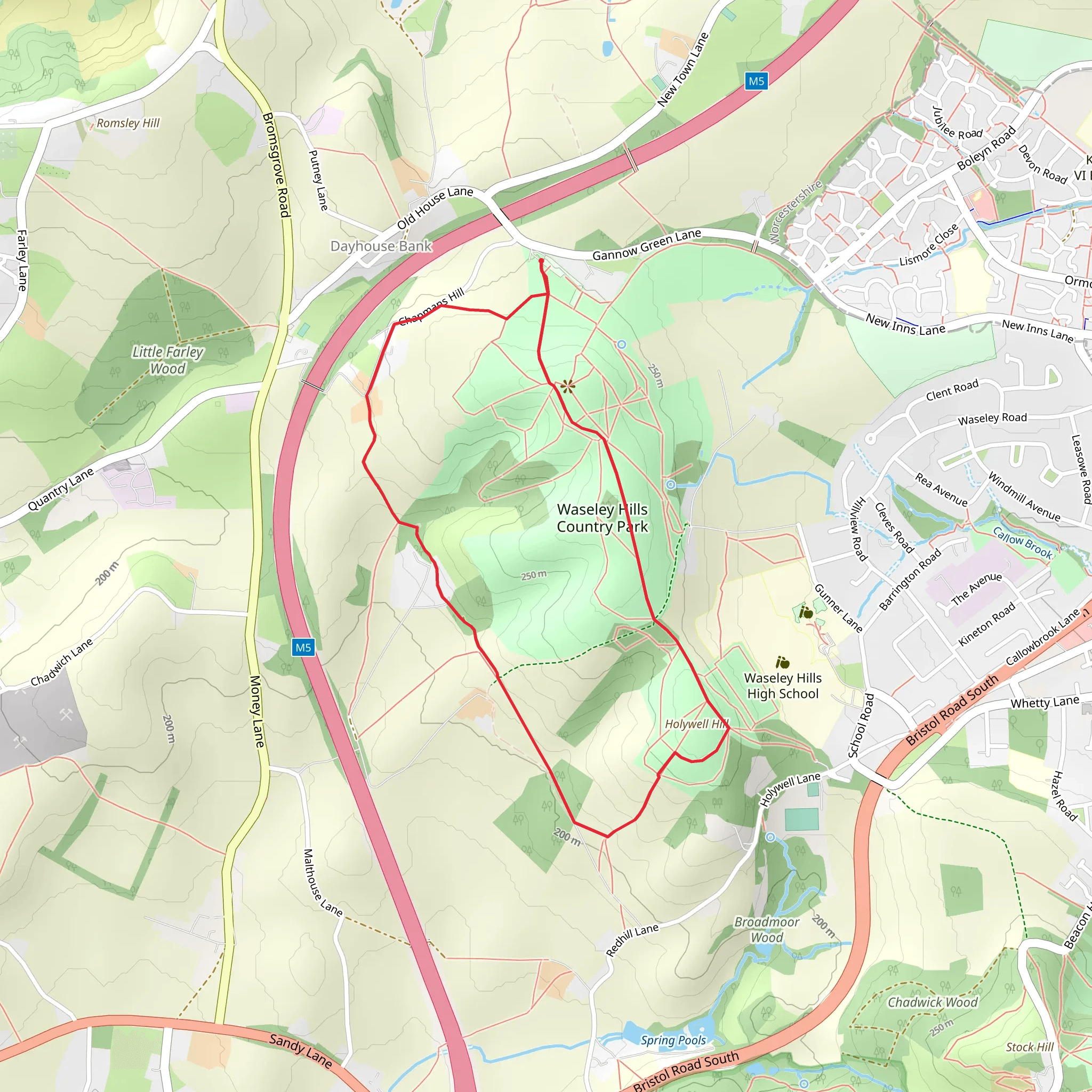 Waseley Hills Country Park Walk mobile static map