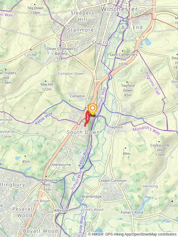 Shawford Down Loop mobile static map