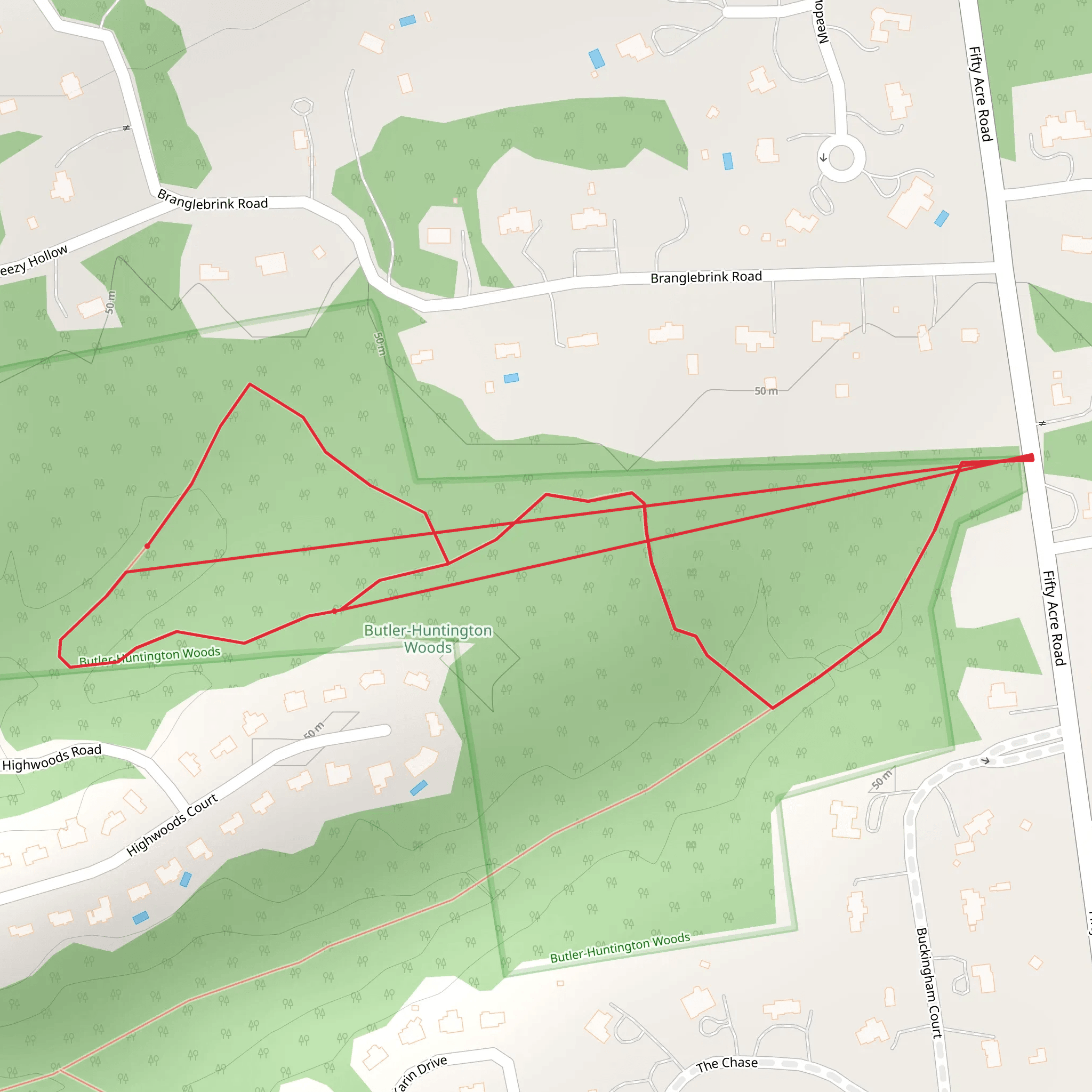 Fifty Acre Road Loop mobile static map