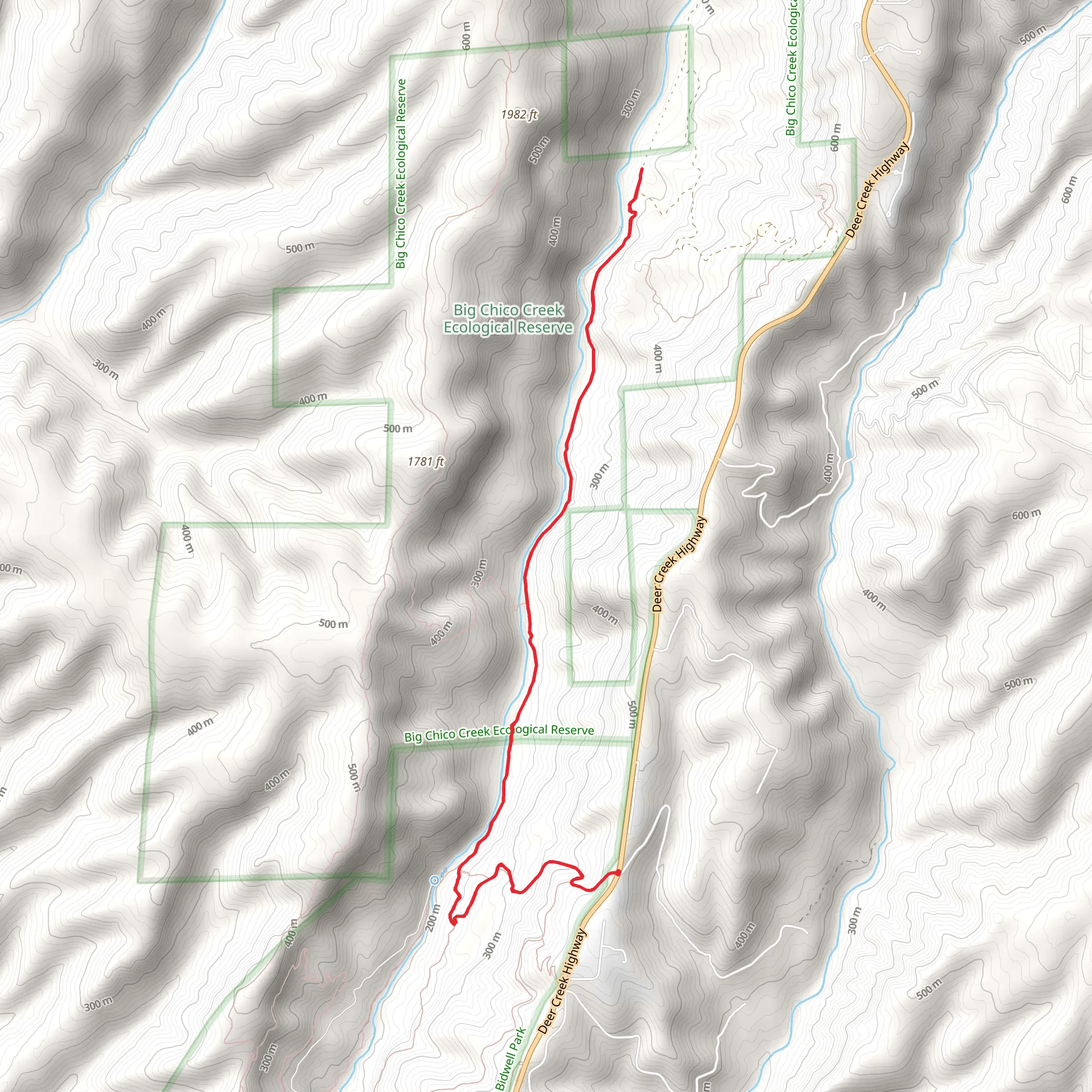 Big Chico Creek mobile static map