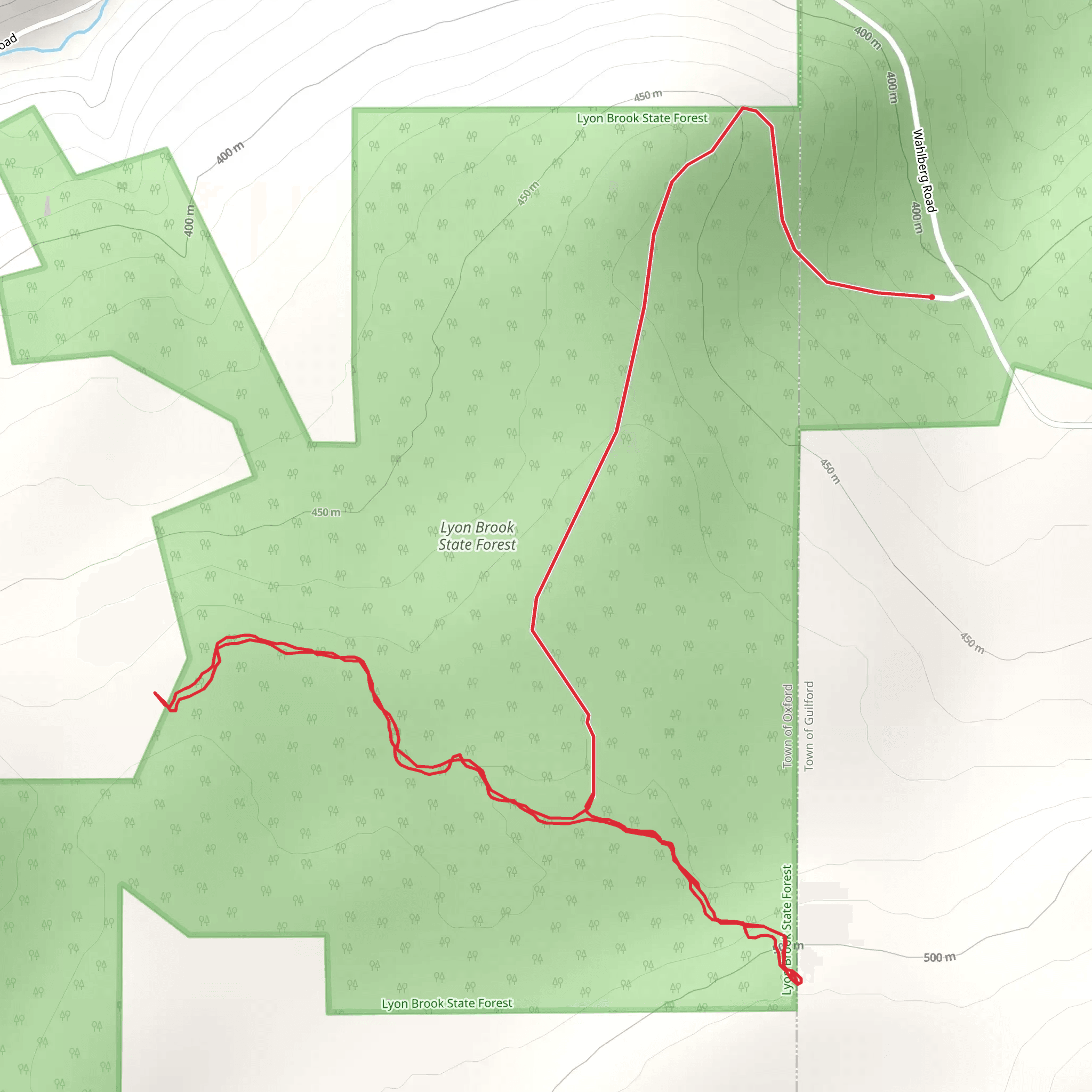 Lyon Brook Out and Back mobile static map