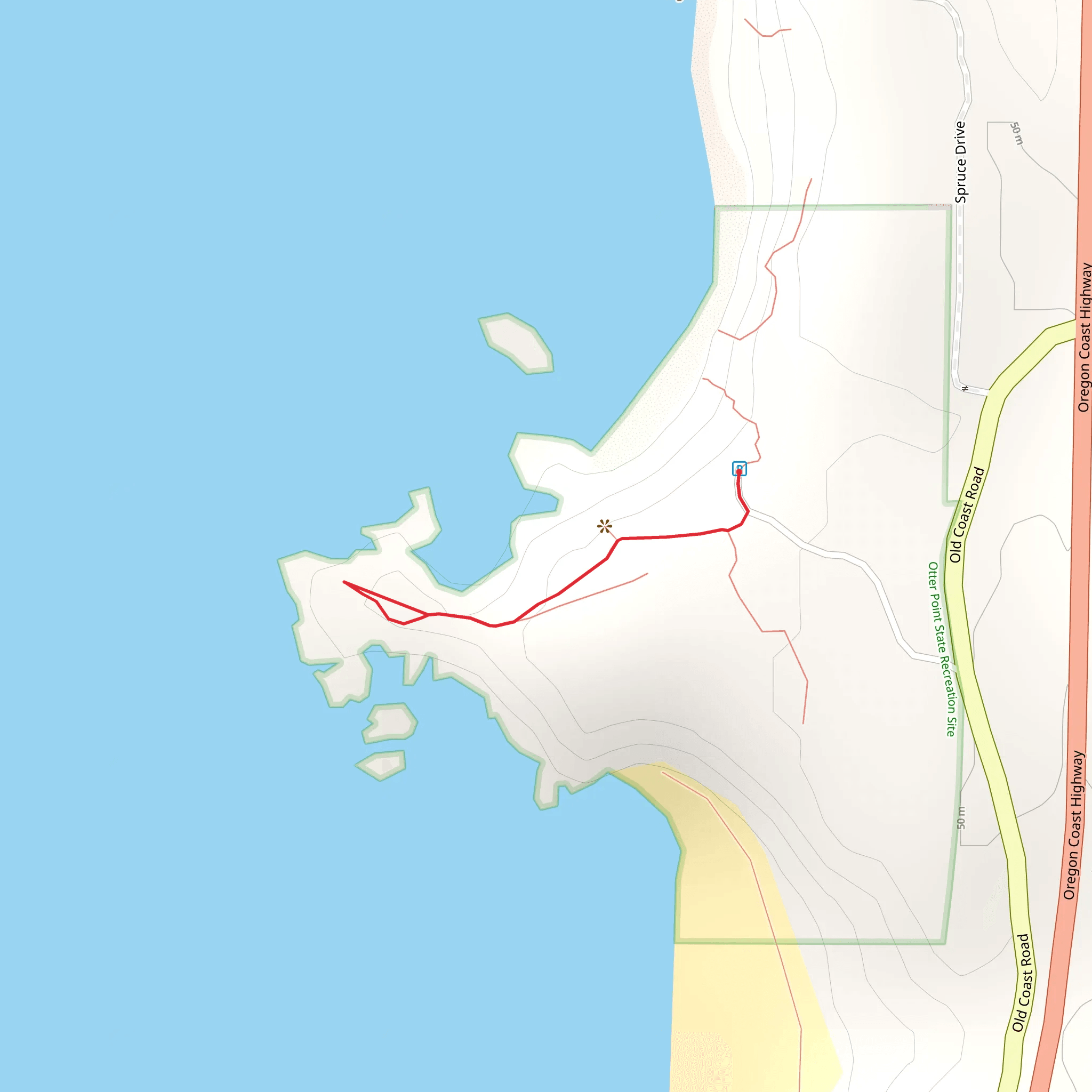 Otter Point Trail mobile static map