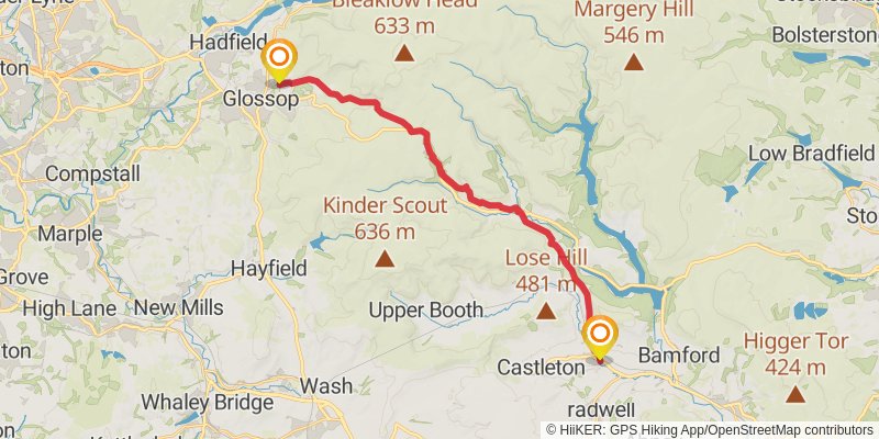 High Peak 60 miles Trail stage 3 Map