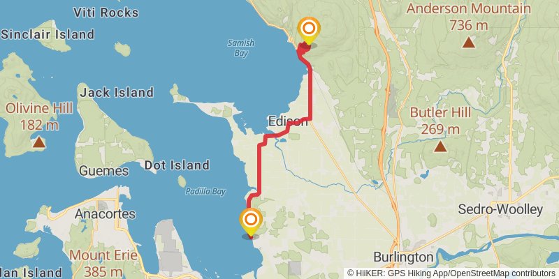 Pacific Northwest Trail stage 33 Map