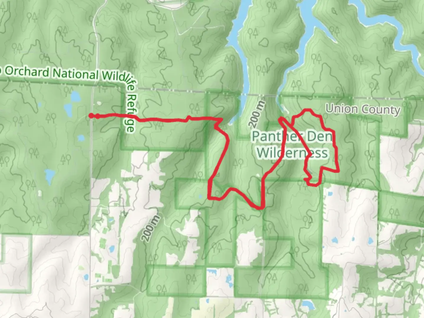 An image depicting the trail Panther Loop via American Discovery Trail and its surrounding area.