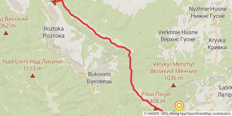 Trans Carpathian Hike stage 45 Map