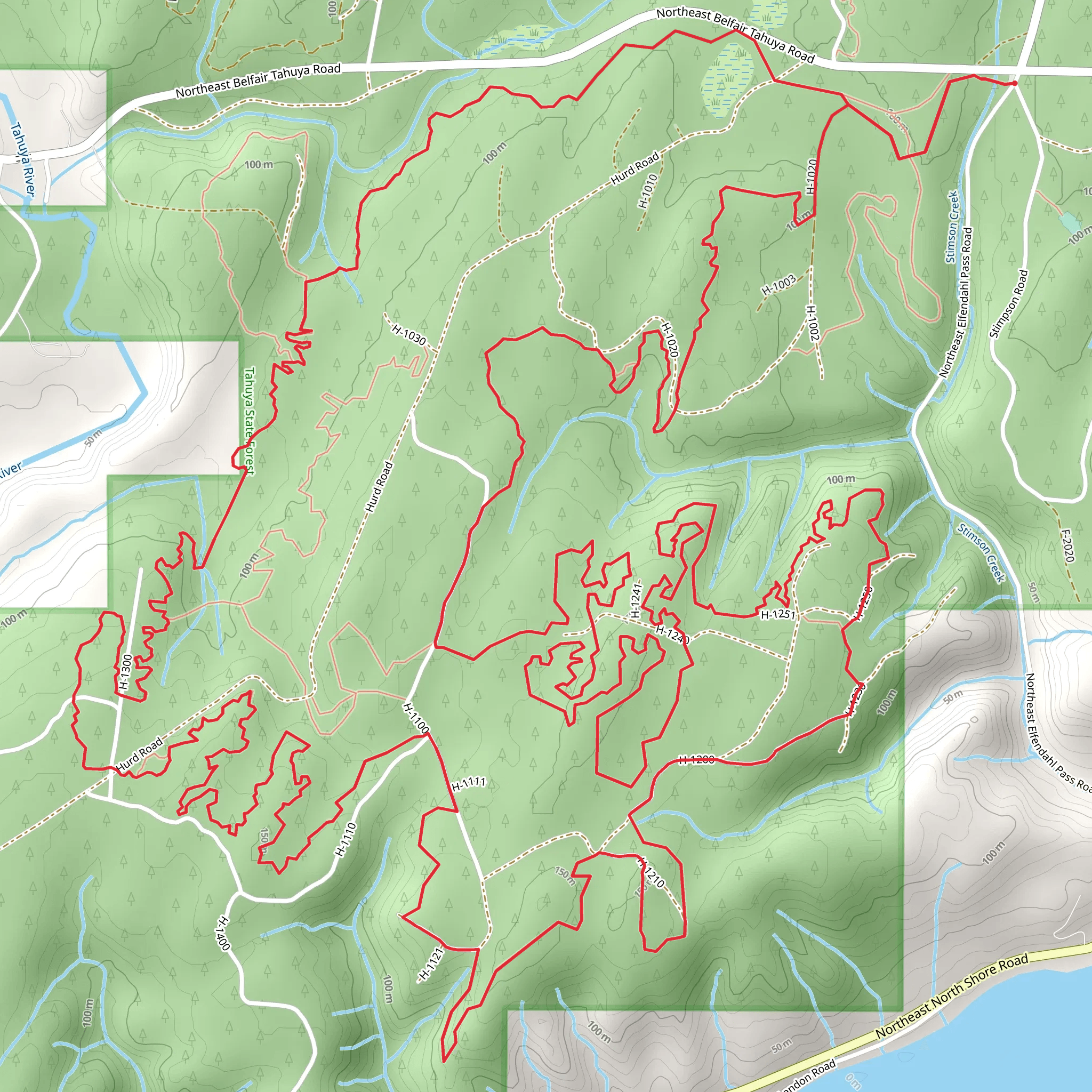 Northeast Belfair Tahuya Road Loop - South mobile static map