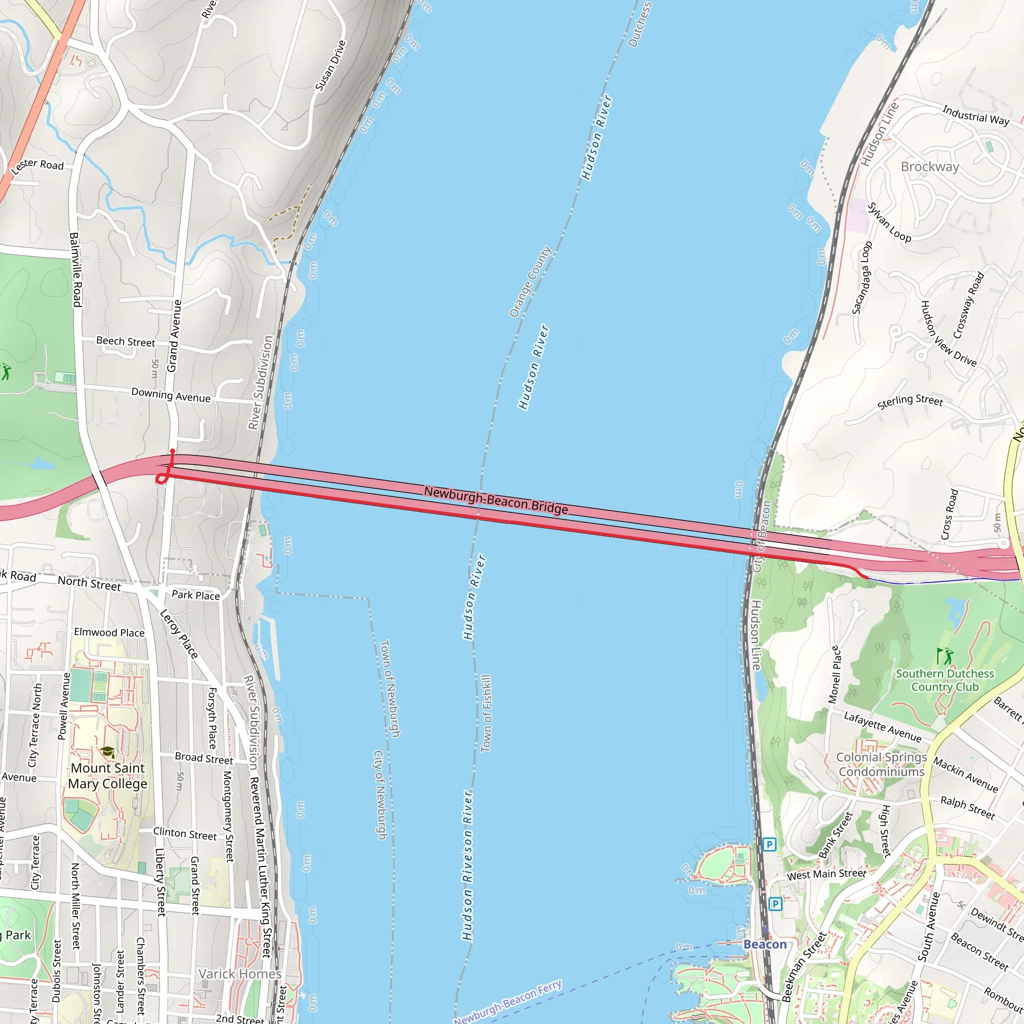 Hudson River Bridge Trail mobile static map