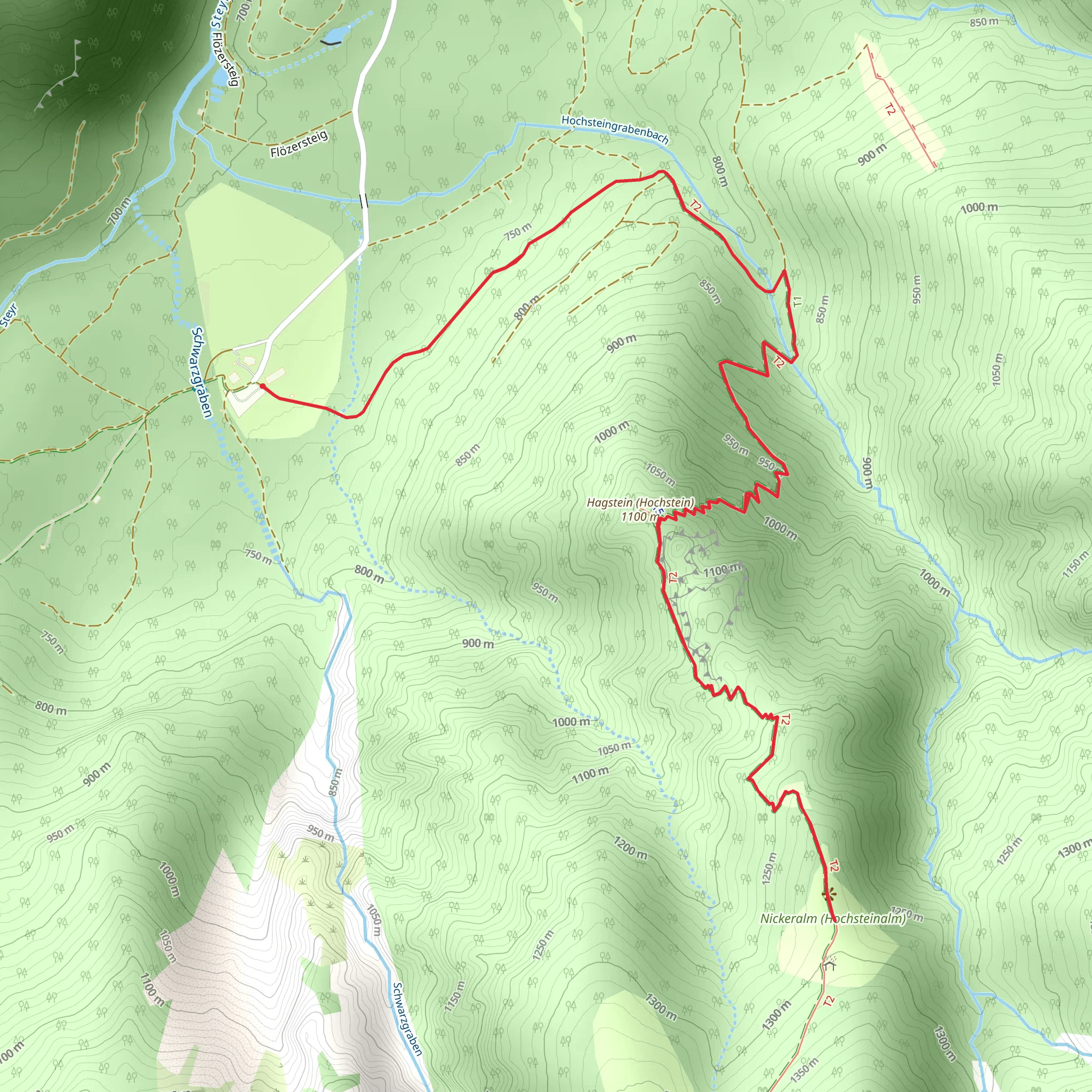 Hochsteinalm Summit mobile static map