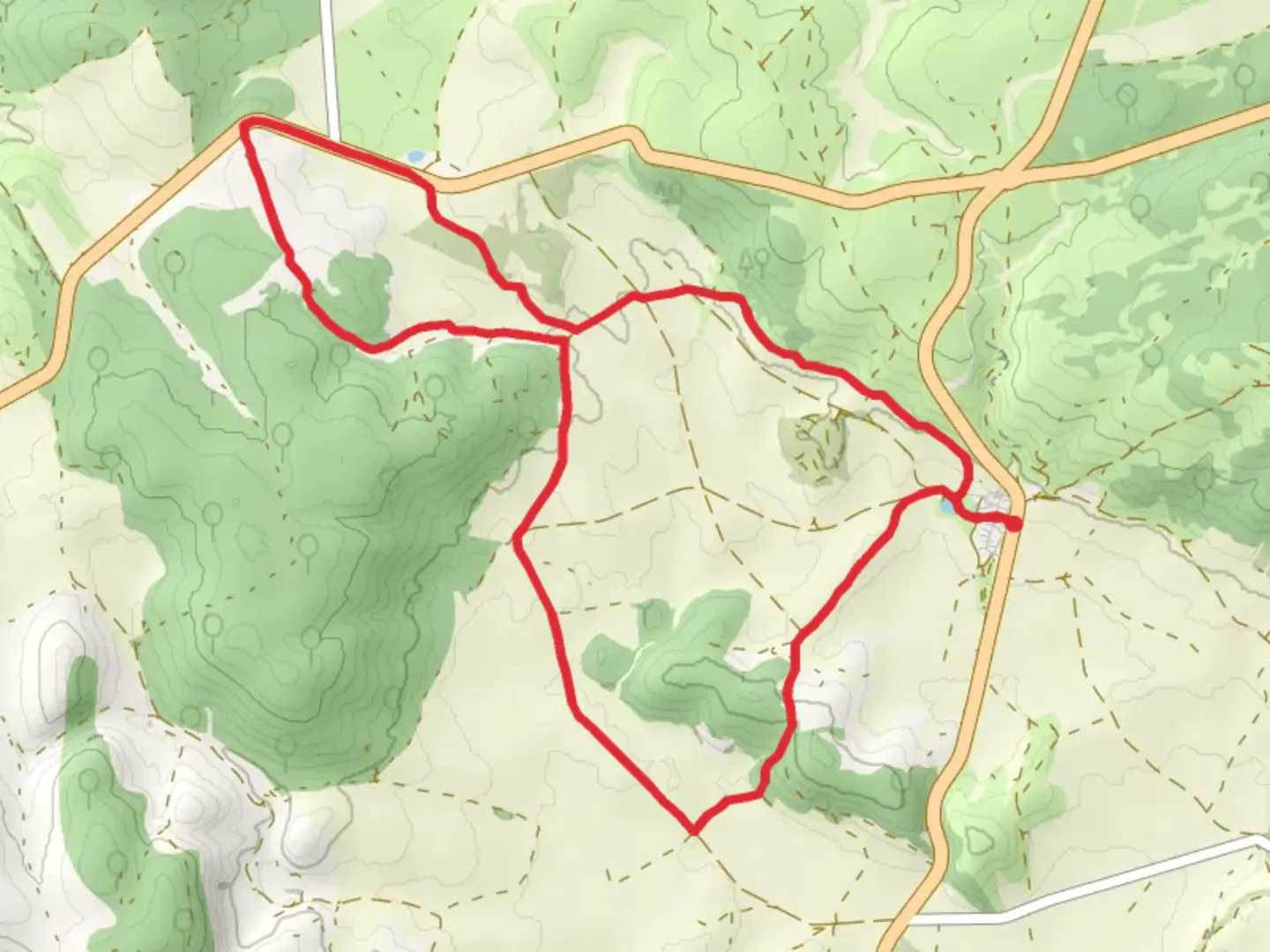 An image depicting the trail Trail of the Witches PR BU 213 and its surrounding area.