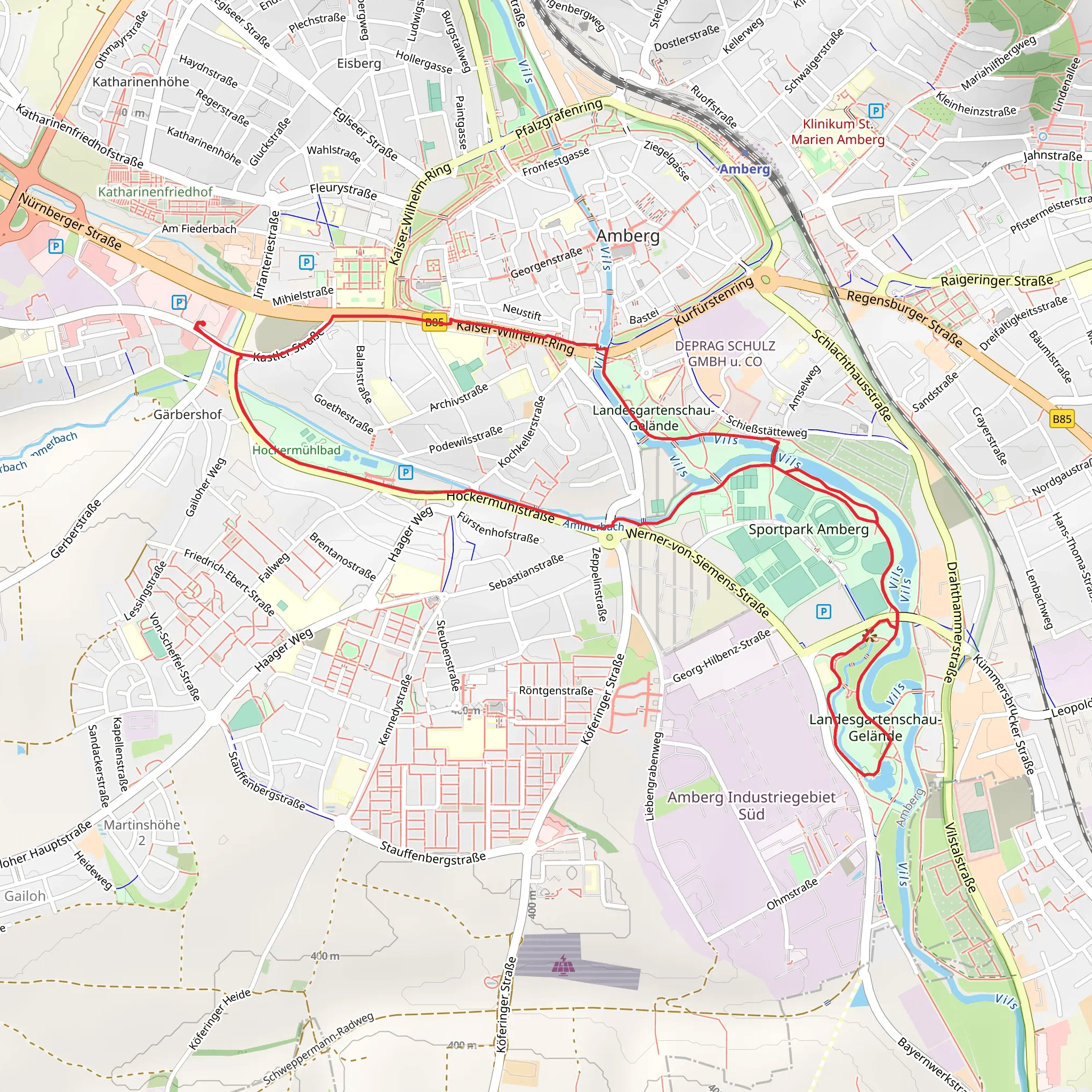 Otto-Woehlert Weg and Vilstalwanderweg mobile static map