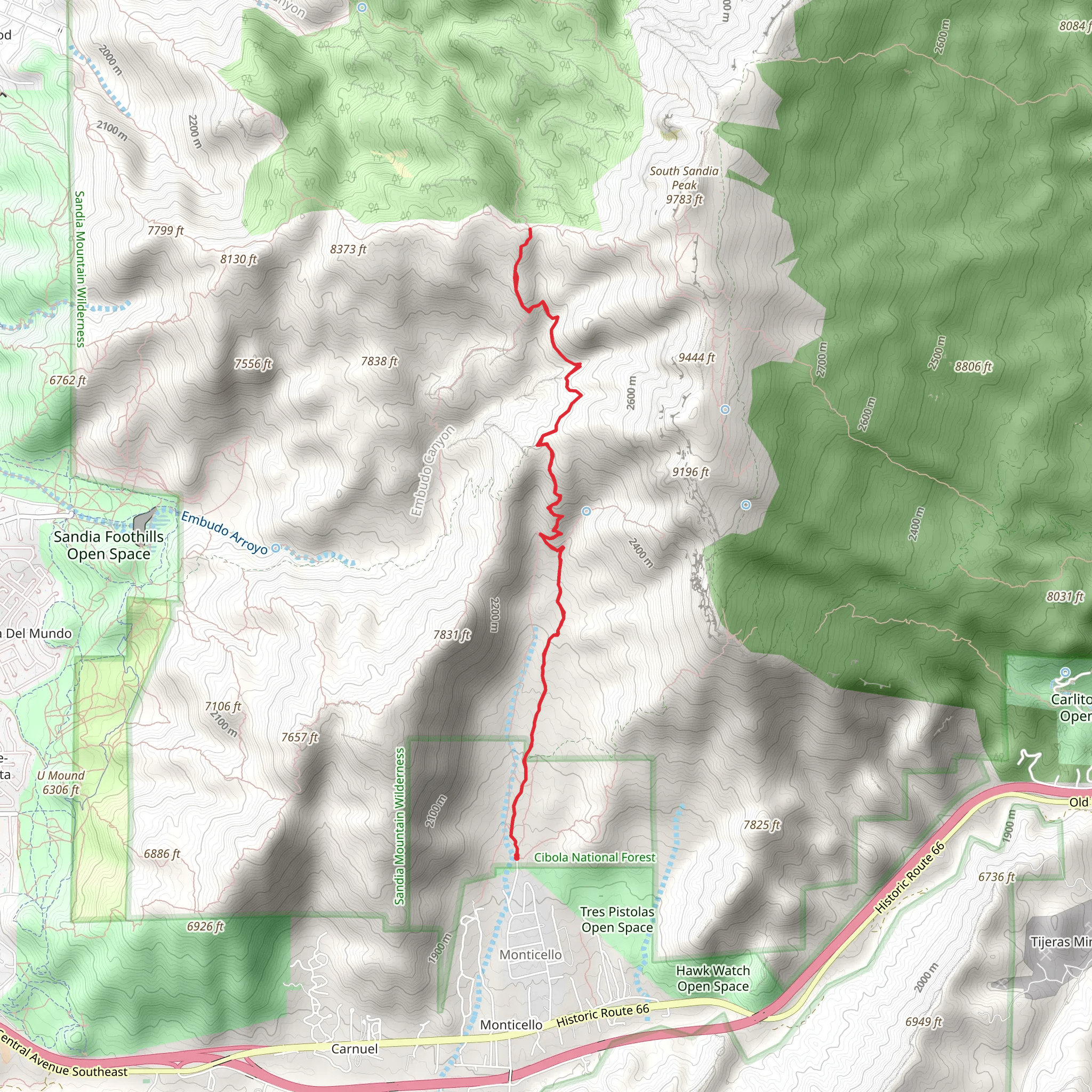 Three Gun Spring Trail mobile static map