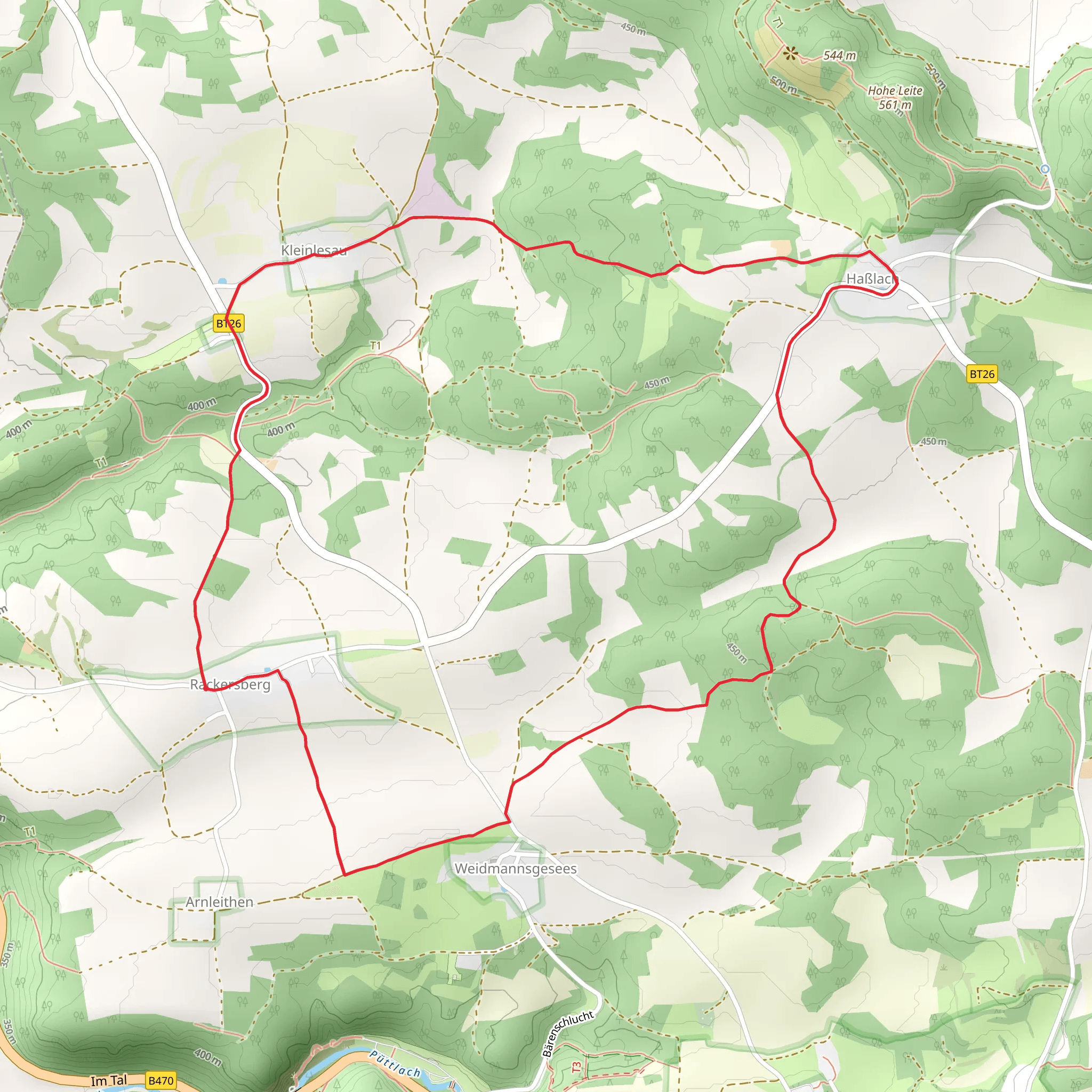 Rackersberg and Haßlach Loop mobile static map