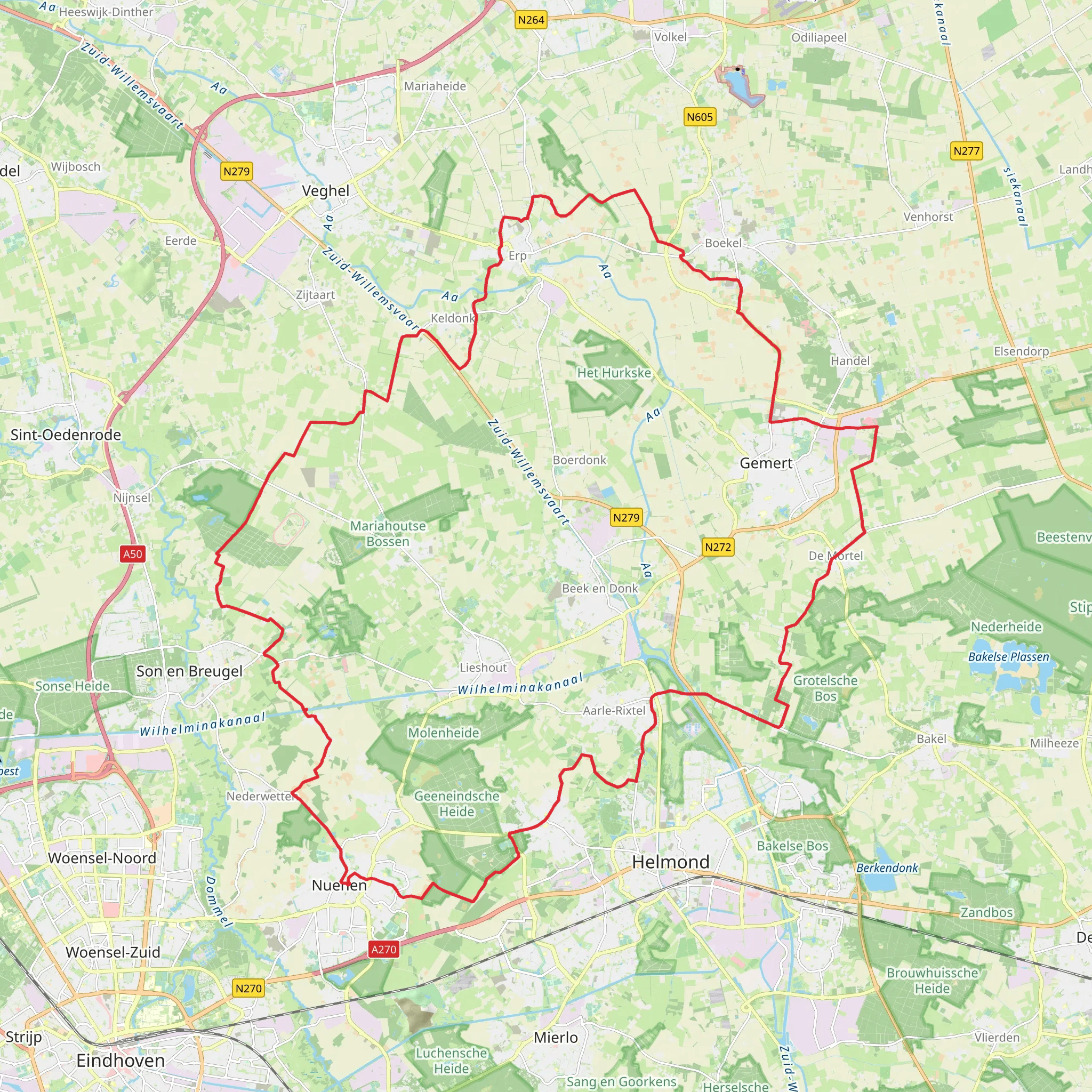Papenvoortsche Heide, De Hoop and Vresselsbos Loop mobile static map
