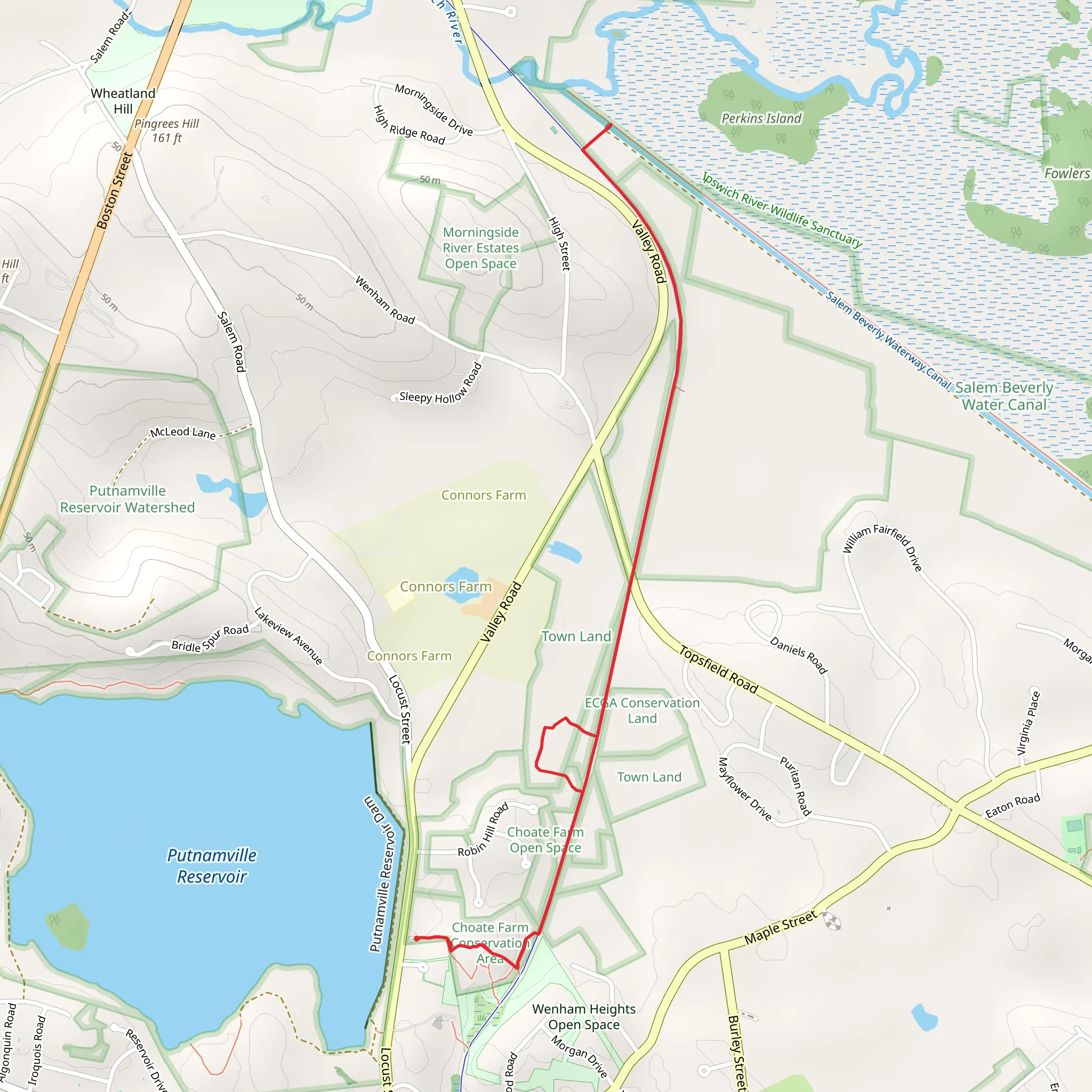 Unitarian Universalist Pond Area and Ipswich River Wildlife Sanctuary Trail mobile static map