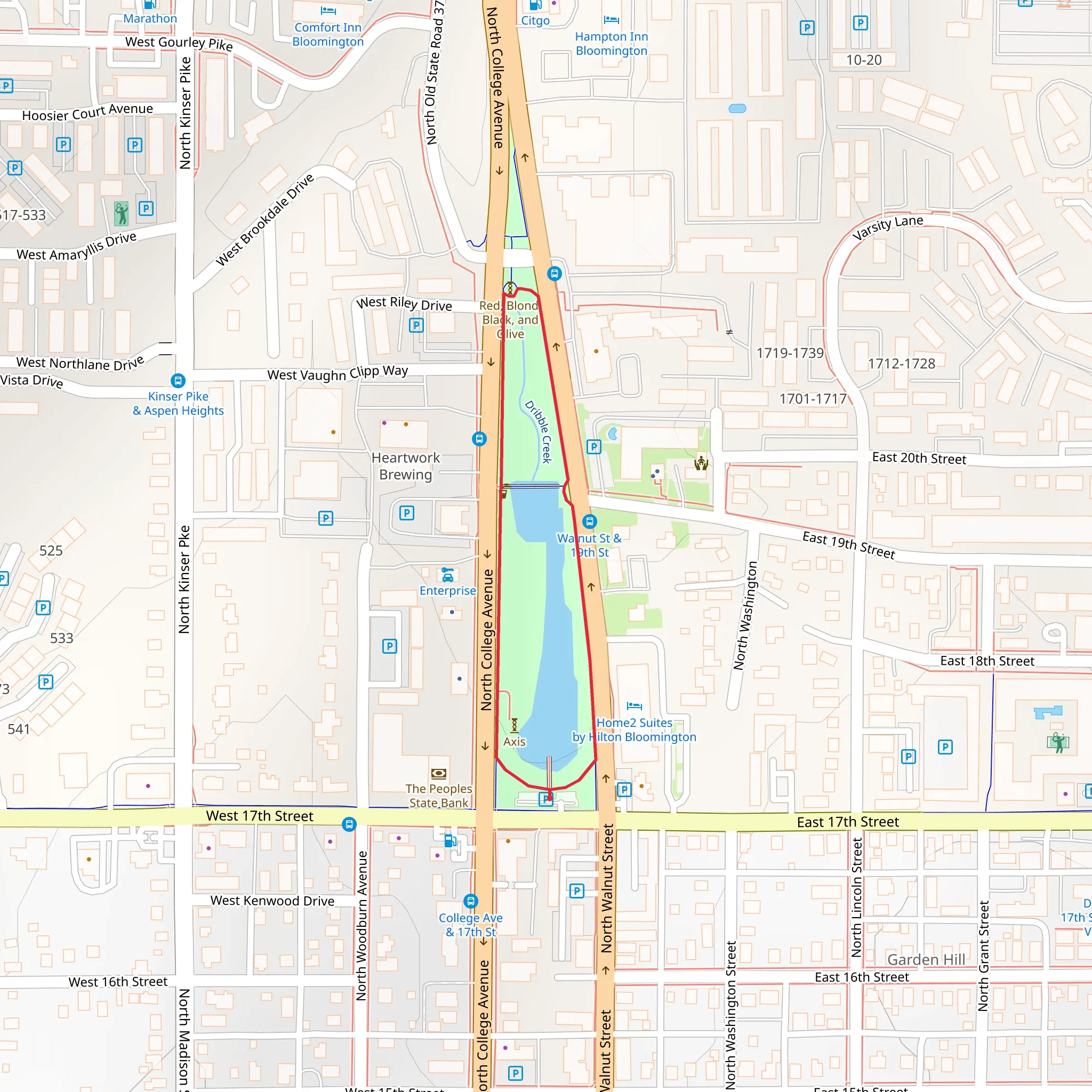 Miller-Showers Park Loop mobile static map