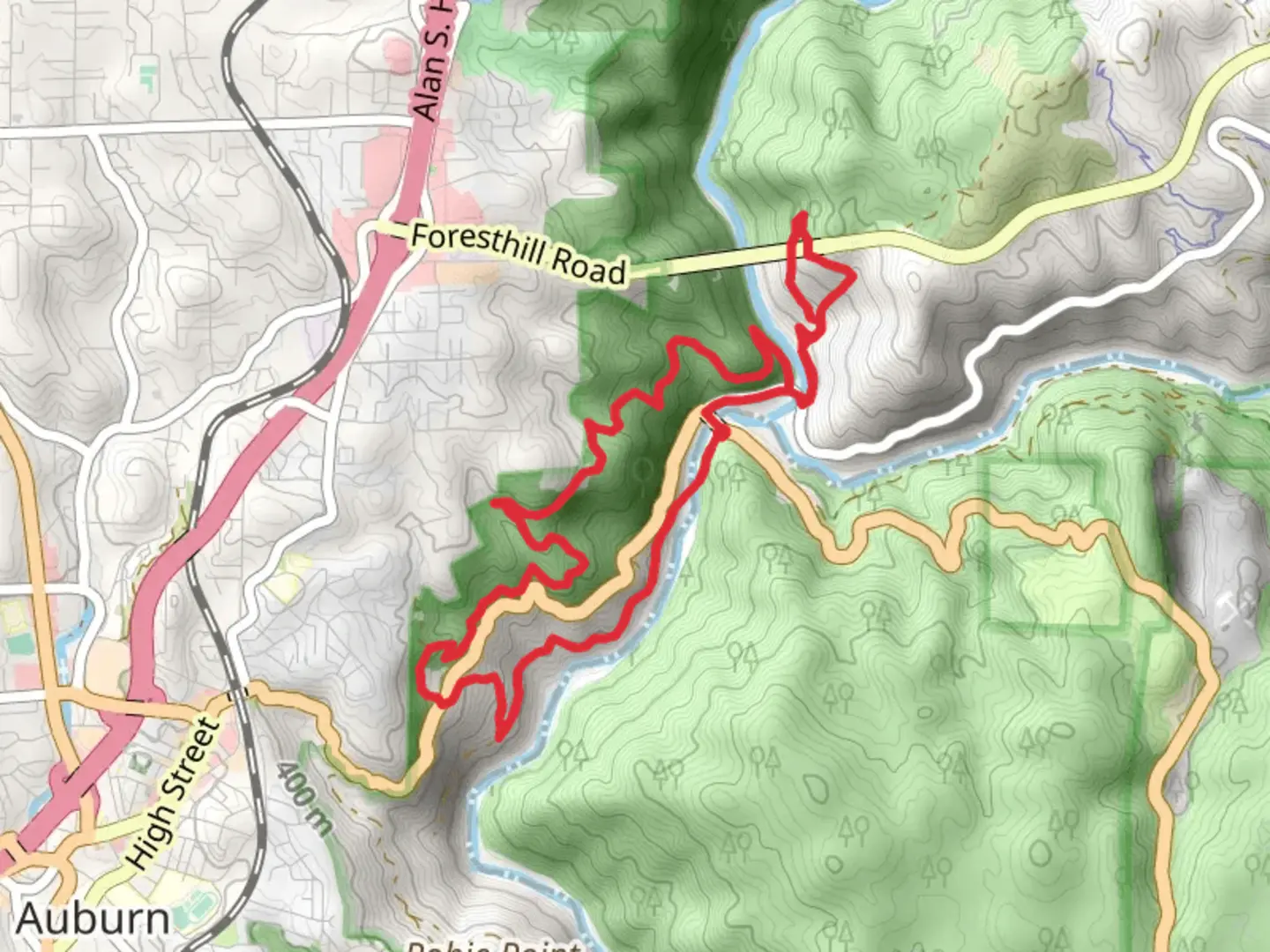 An image depicting the trail Upper Stage Coach Loop Trail and its surrounding area.