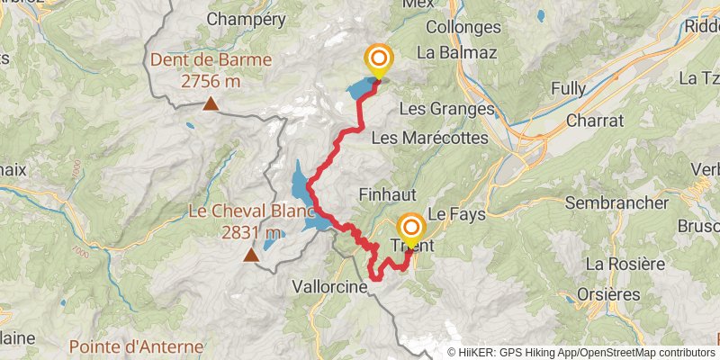 Alpenpässe-Weg stage 27 Map