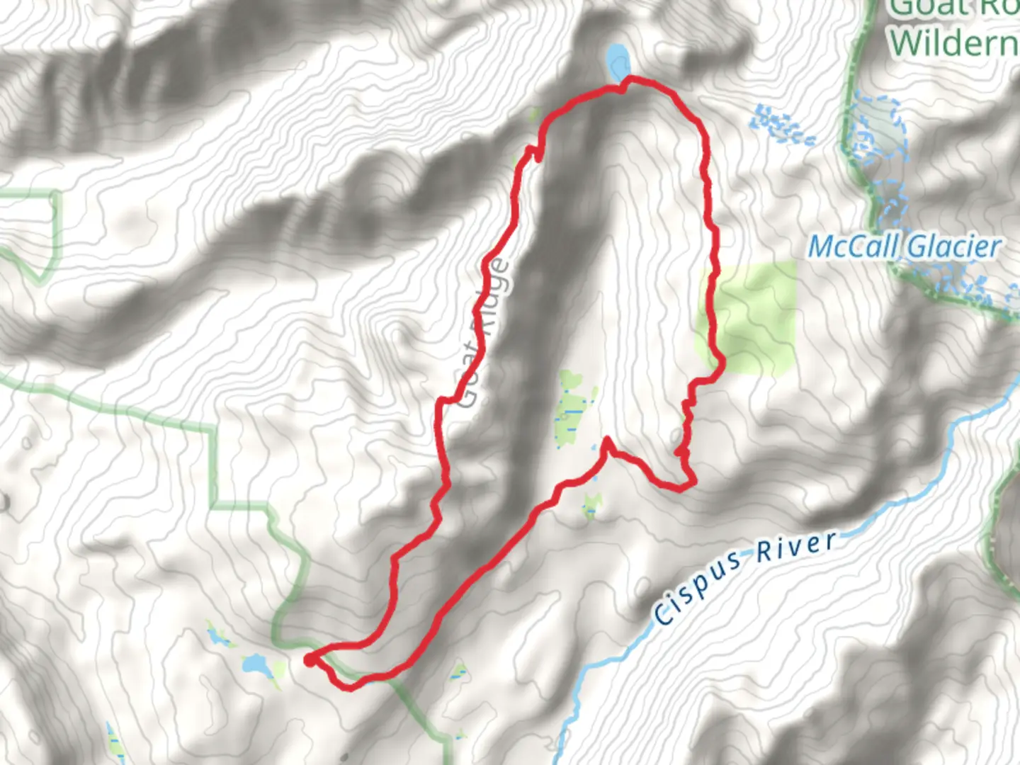 An image depicting the trail Snowgrass Trail and Goat Ridge Trail and its surrounding area.