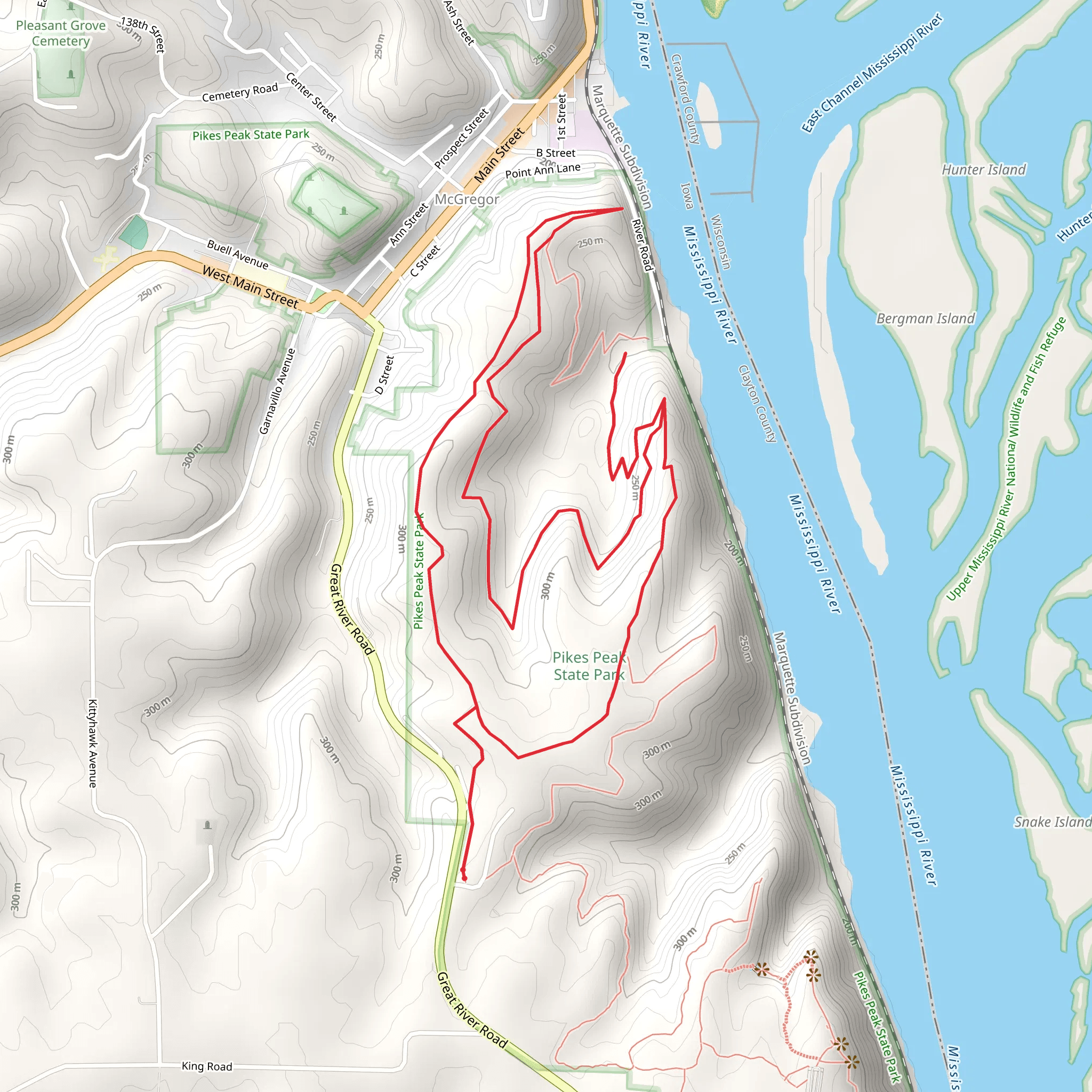 Horn Hollow Trail, Chinquapin Ridge Trail and Point Ann Loop Trail mobile static map