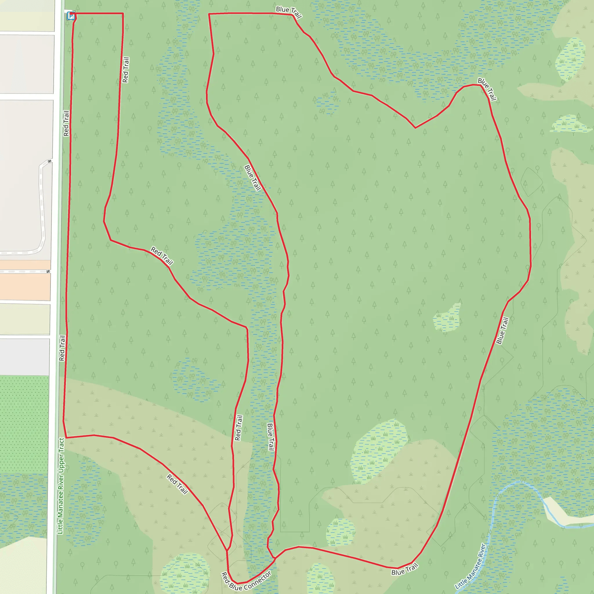 Red and Blue Loop Trail mobile static map