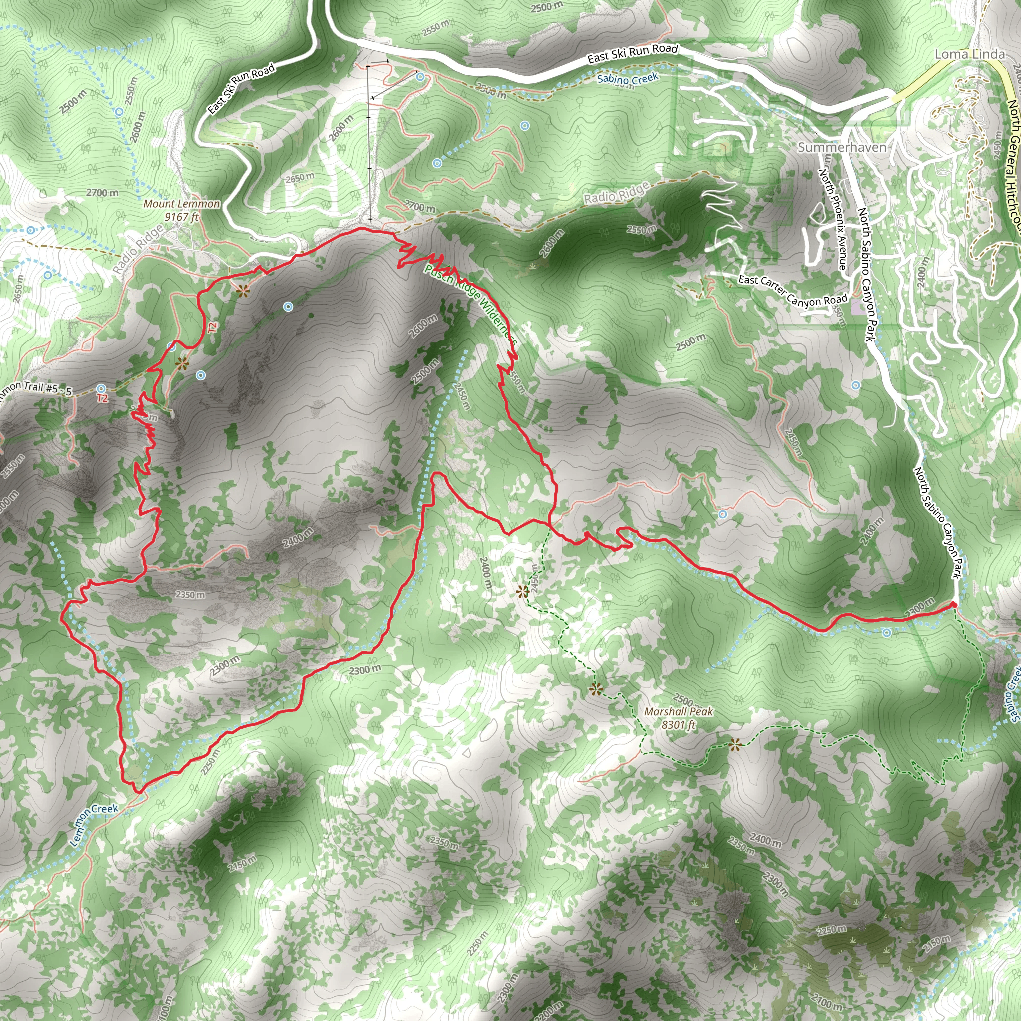 Aspen Trail via Wilderness of Rocks Loop Trail mobile static map