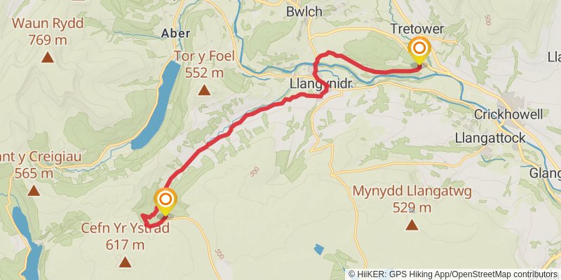 Brecon Beacons Traverse stage 6 Map