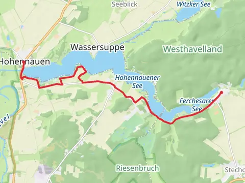 Hohennauen to Ferchesar via Hohennauener See