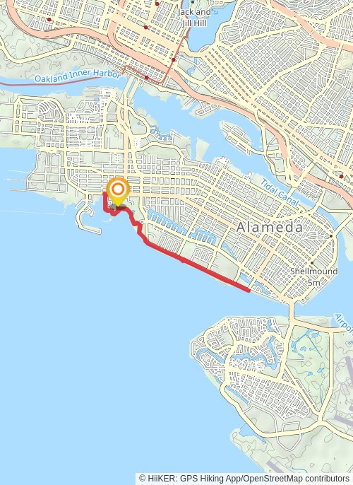 A map preview of the recording Crab Cove to Alameda Beach.