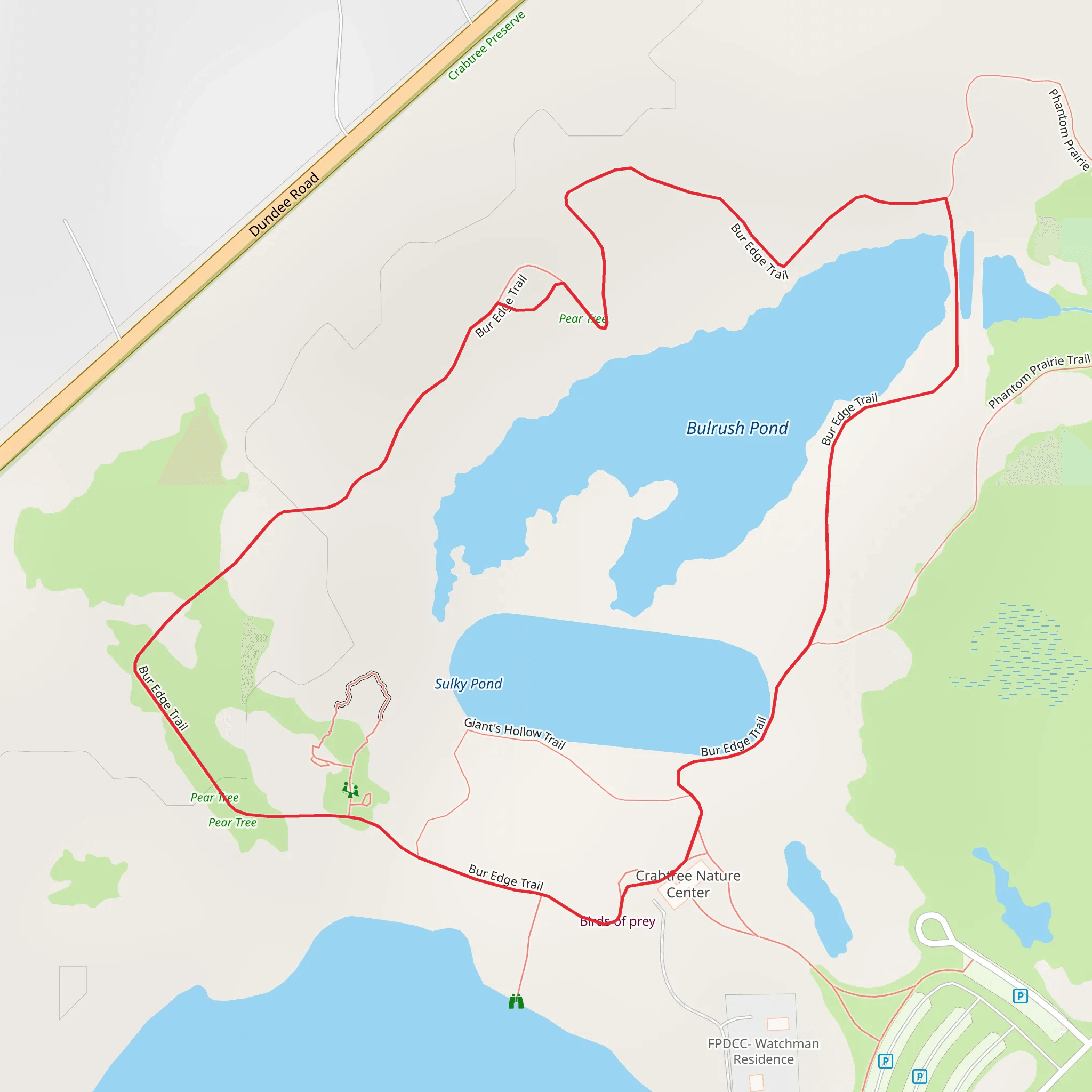 Bur Edge Loop Trail mobile static map