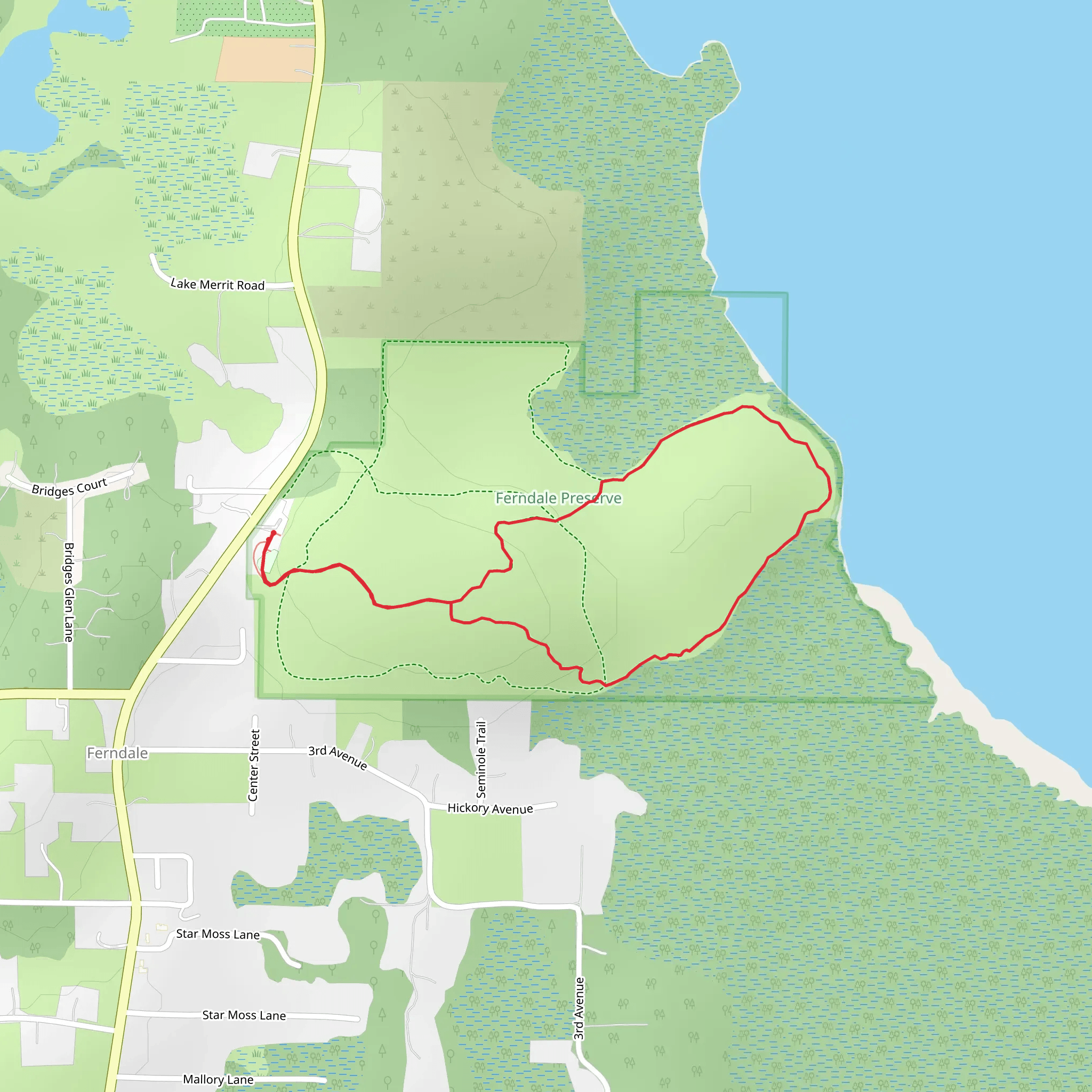 Ferndale Preserve Short Loop mobile static map
