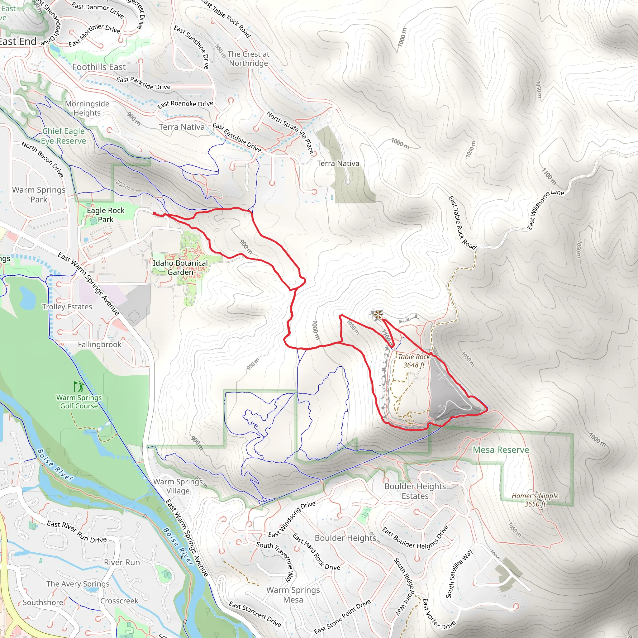Table Rock Quarry Loop mobile static map