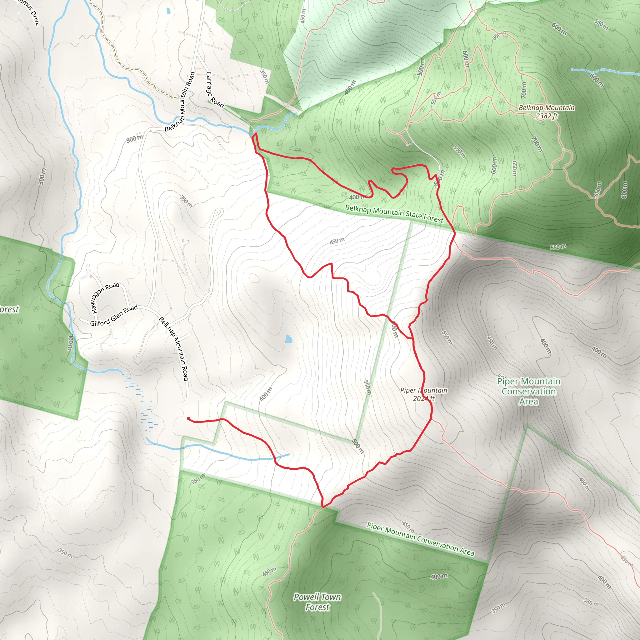 Piper Mountain Loop Trail mobile static map