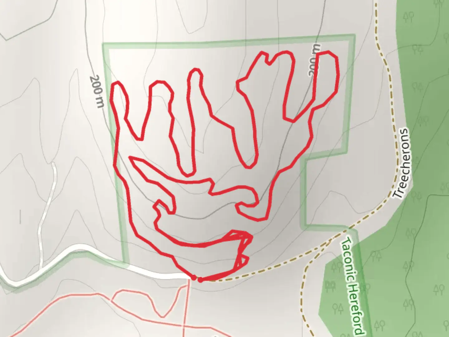 An image depicting the trail Tyrrel Road Loop and its surrounding area.