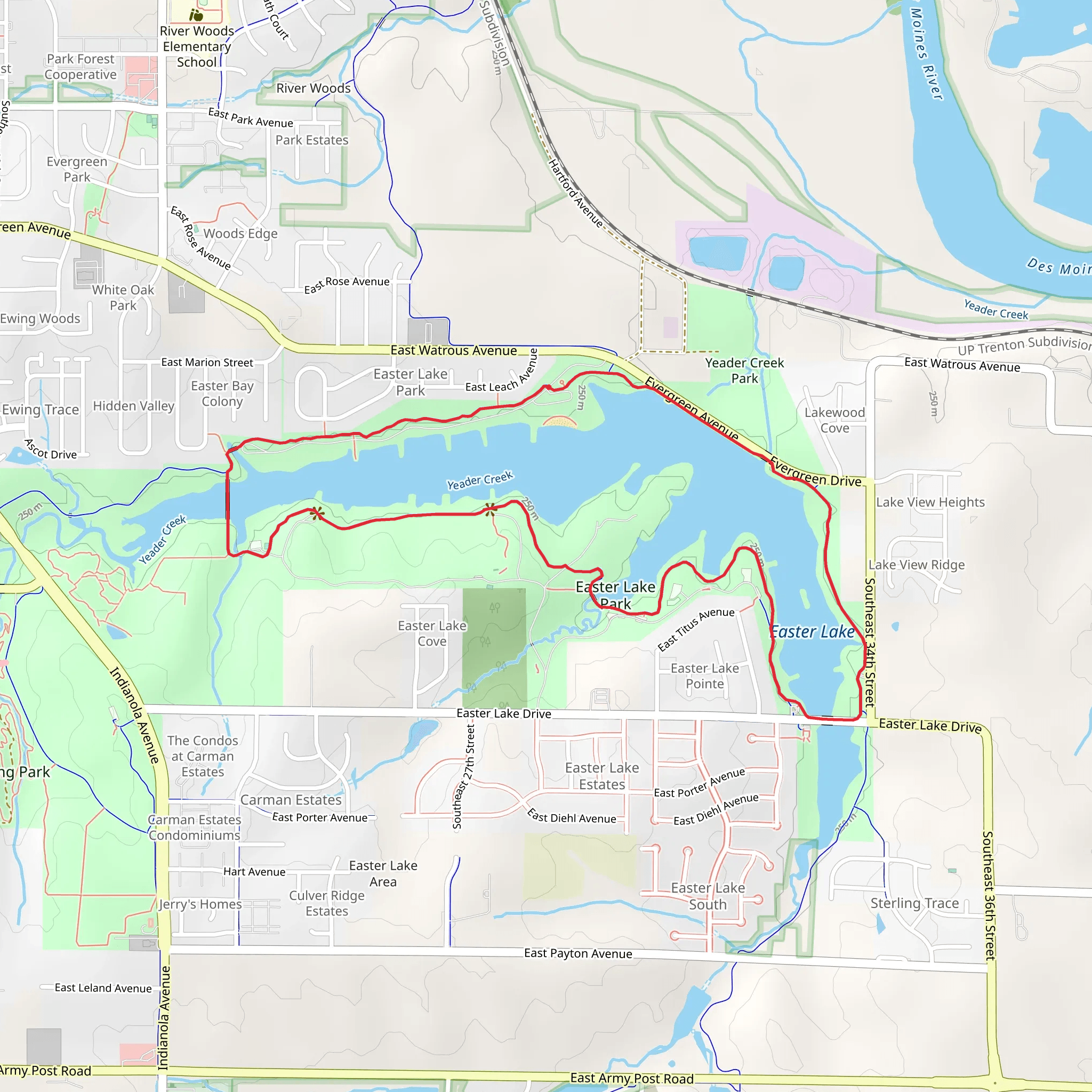 Easter Lake Loop mobile static map