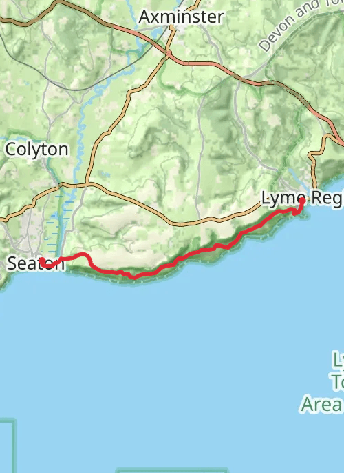 Swcp Lyme Regis to Seaton  mobile static map