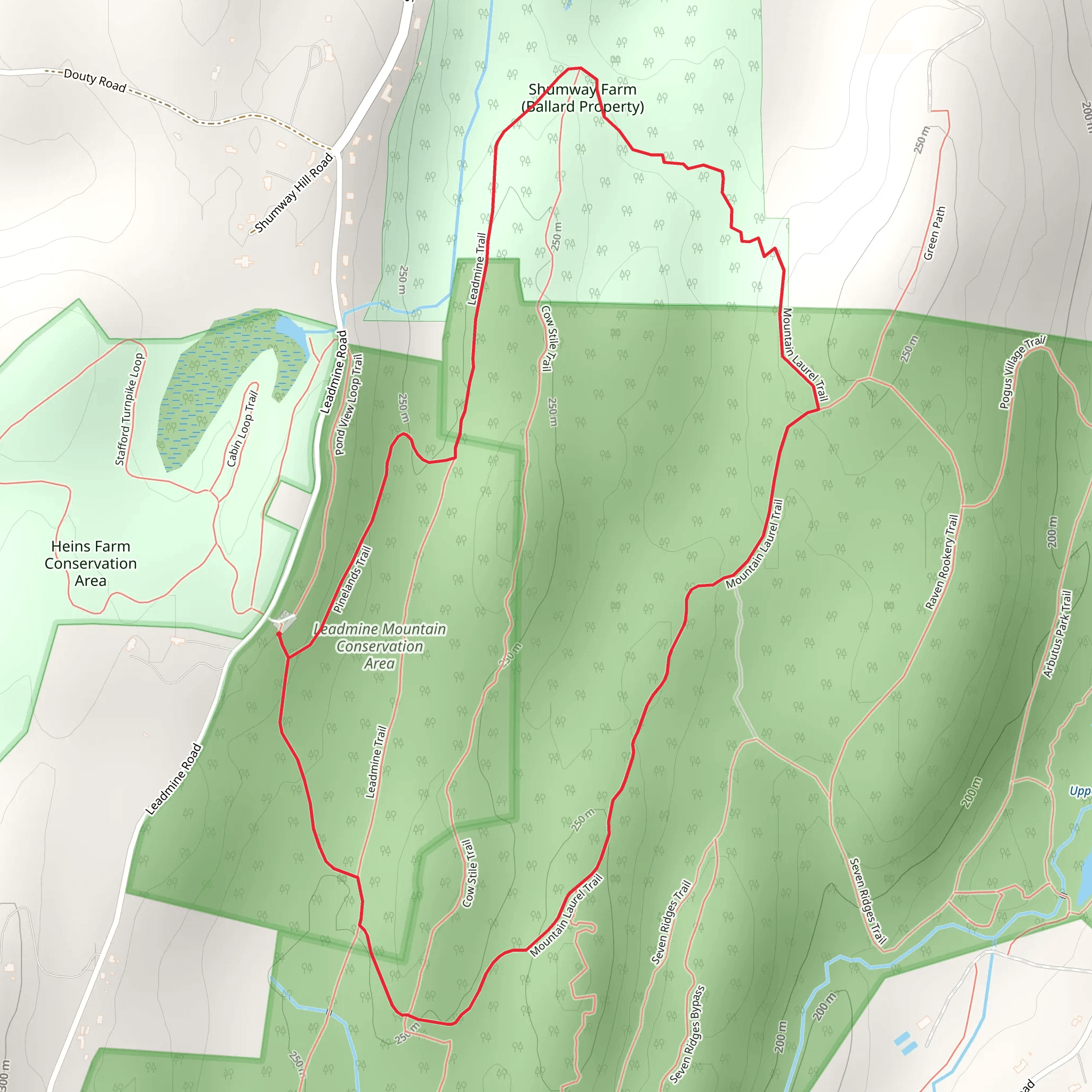 Mountain Laurel Trail - Green and white Loop mobile static map