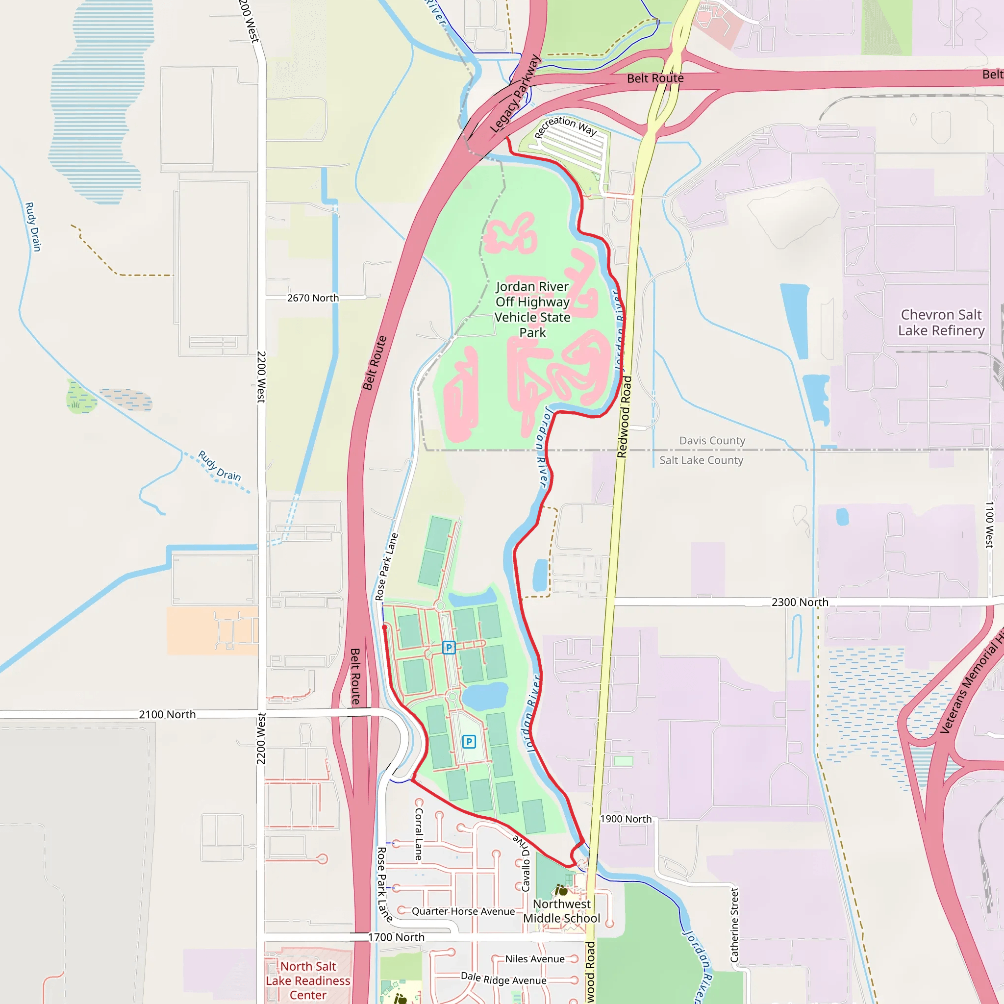 Jordan River Parkway Trail mobile static map