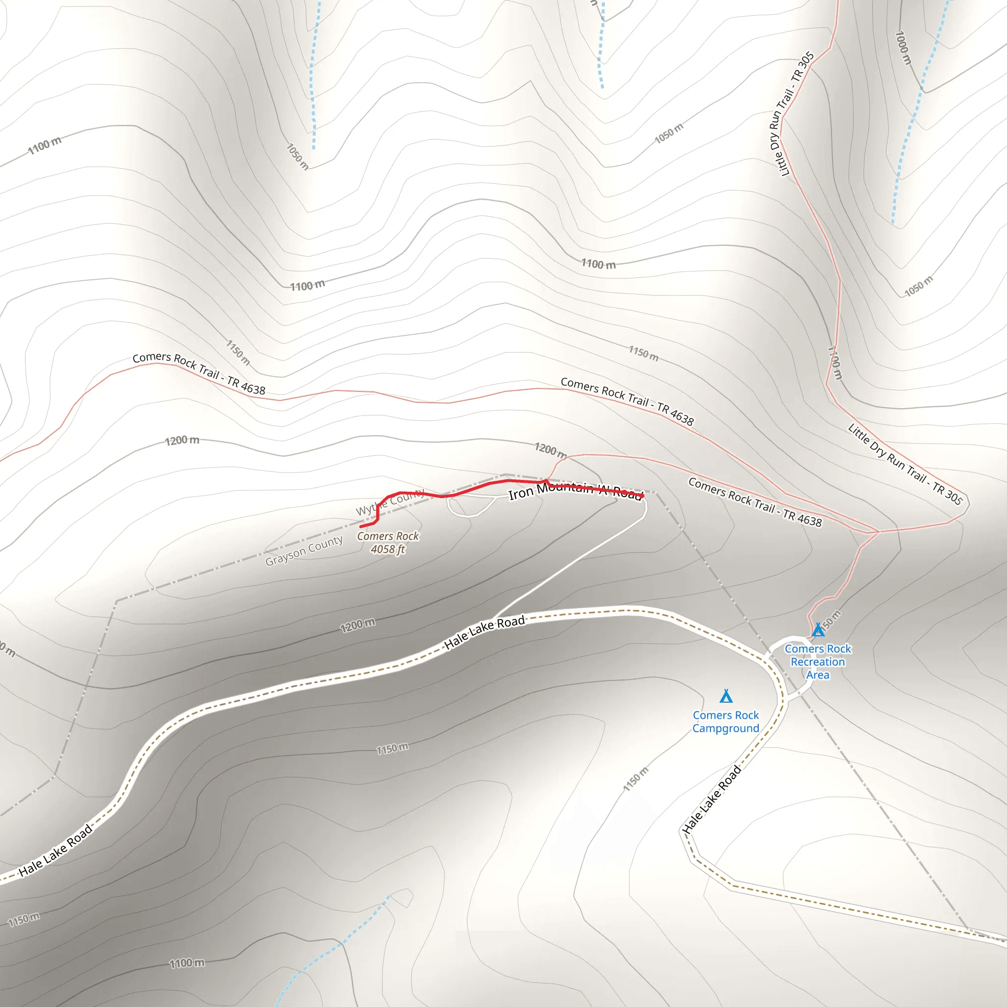 Comers Rock Trail mobile static map