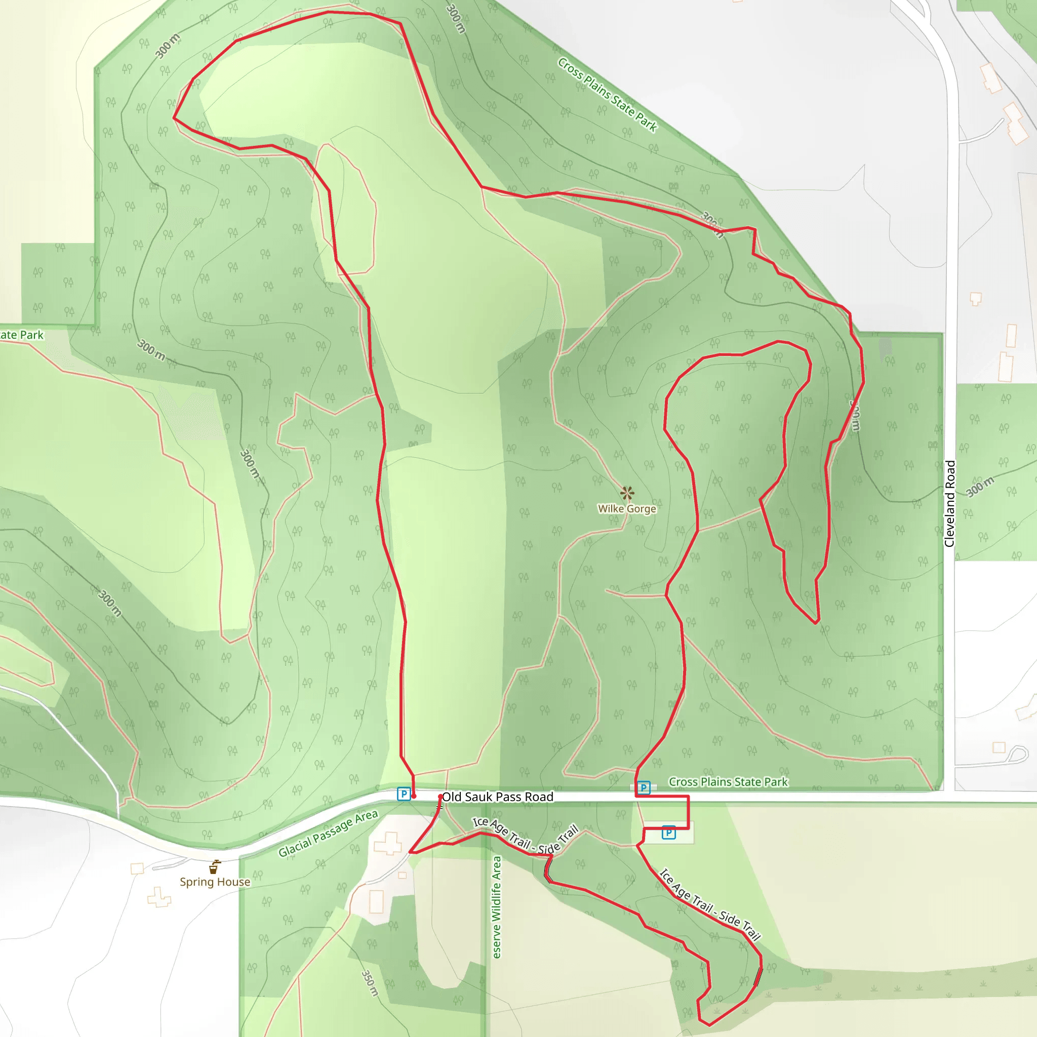 Cross Plains State Park Loop mobile static map