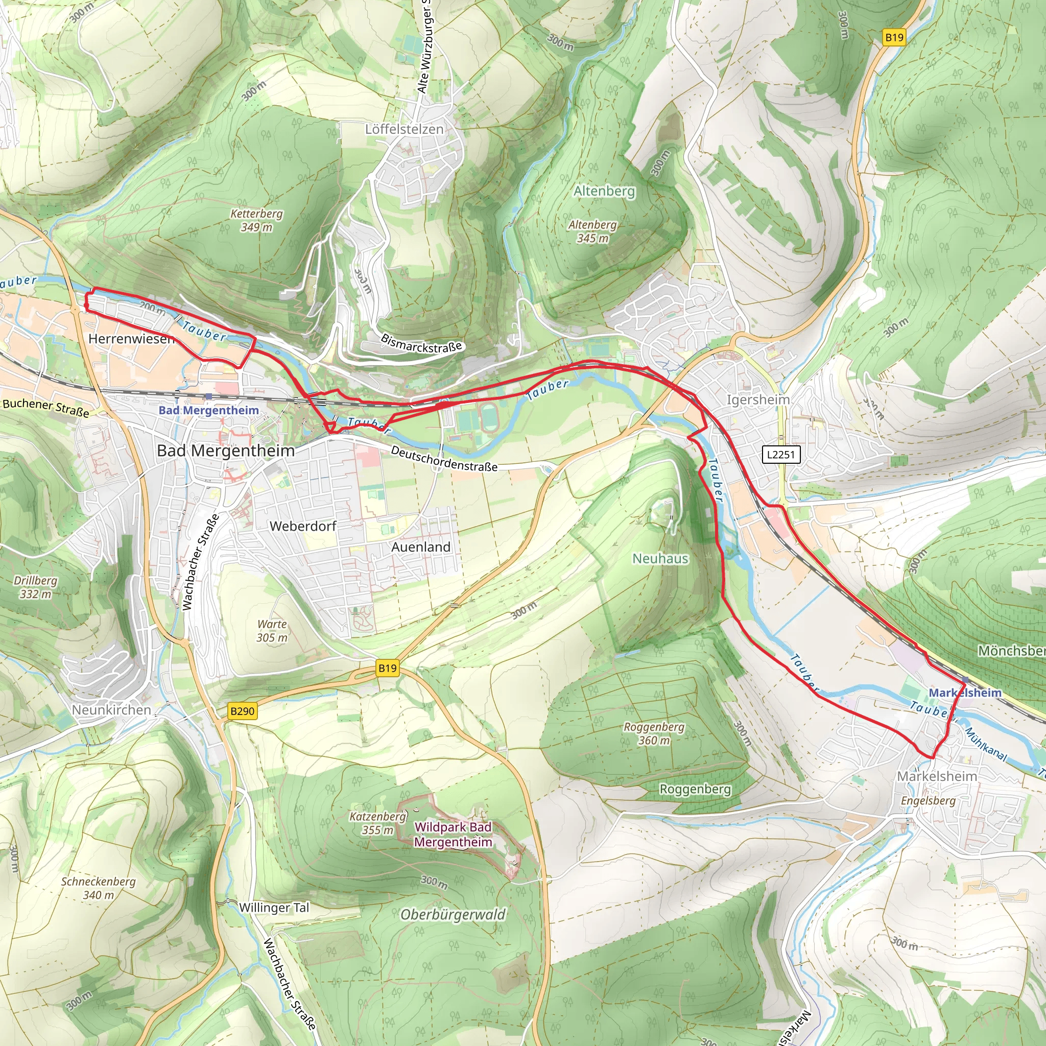 Bad Mergentheimer Weg and Igersheim Loop mobile static map