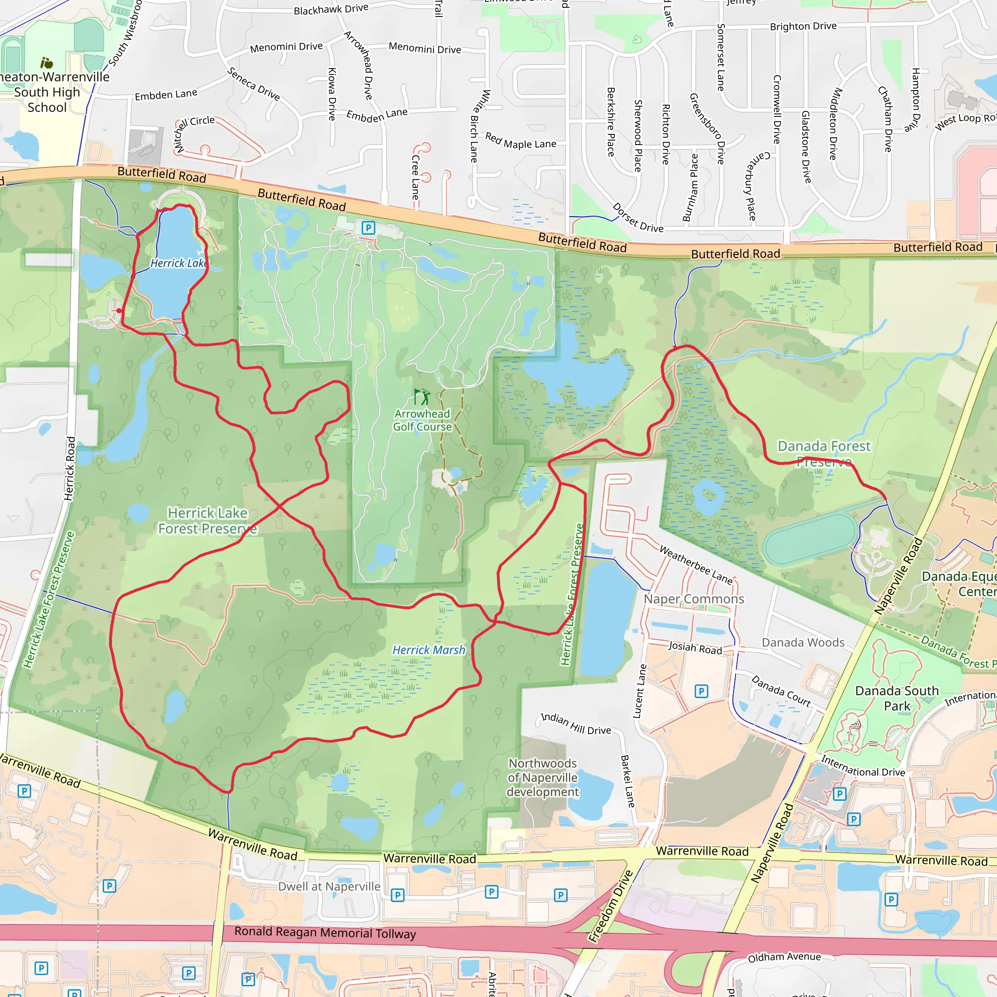 Herrick Lake, Meadowlark, Green Heron Loop Trail mobile static map