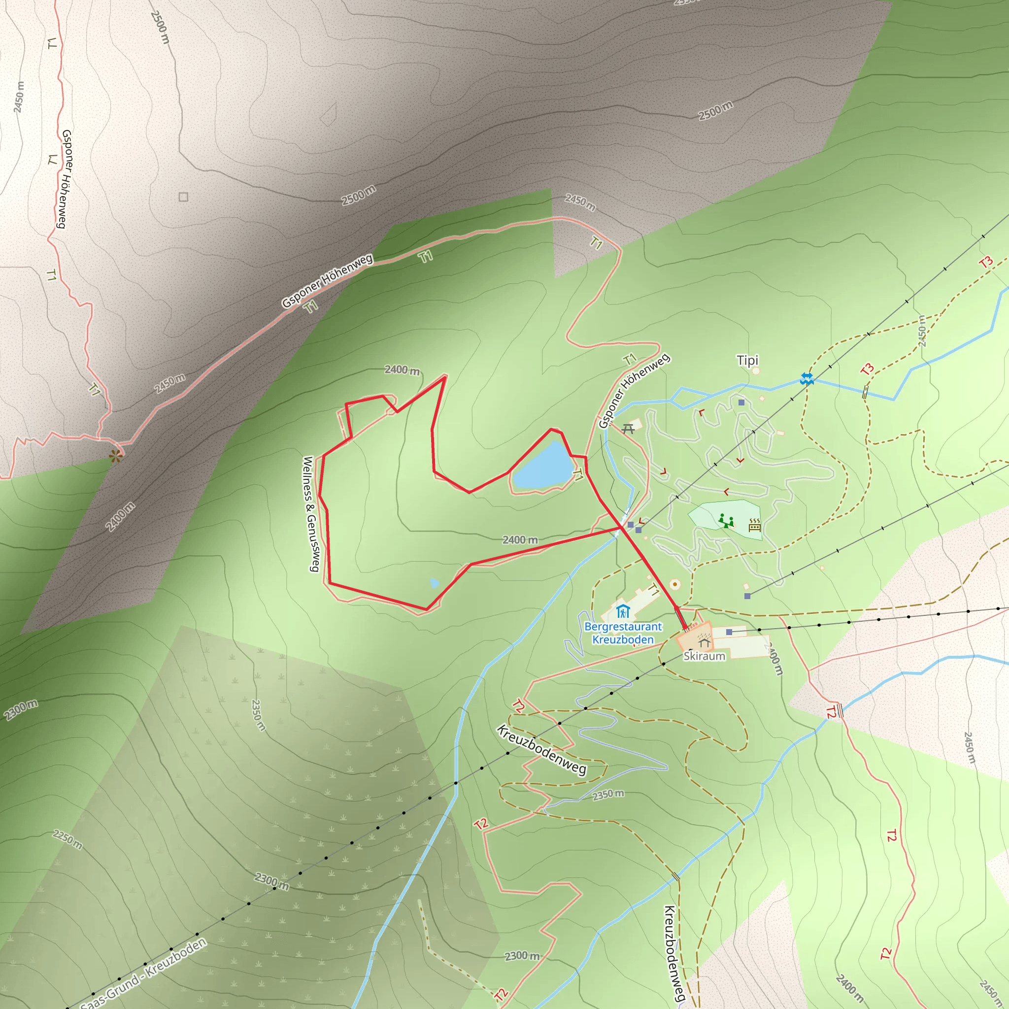 Kreuzboden Wellness Trail mobile static map