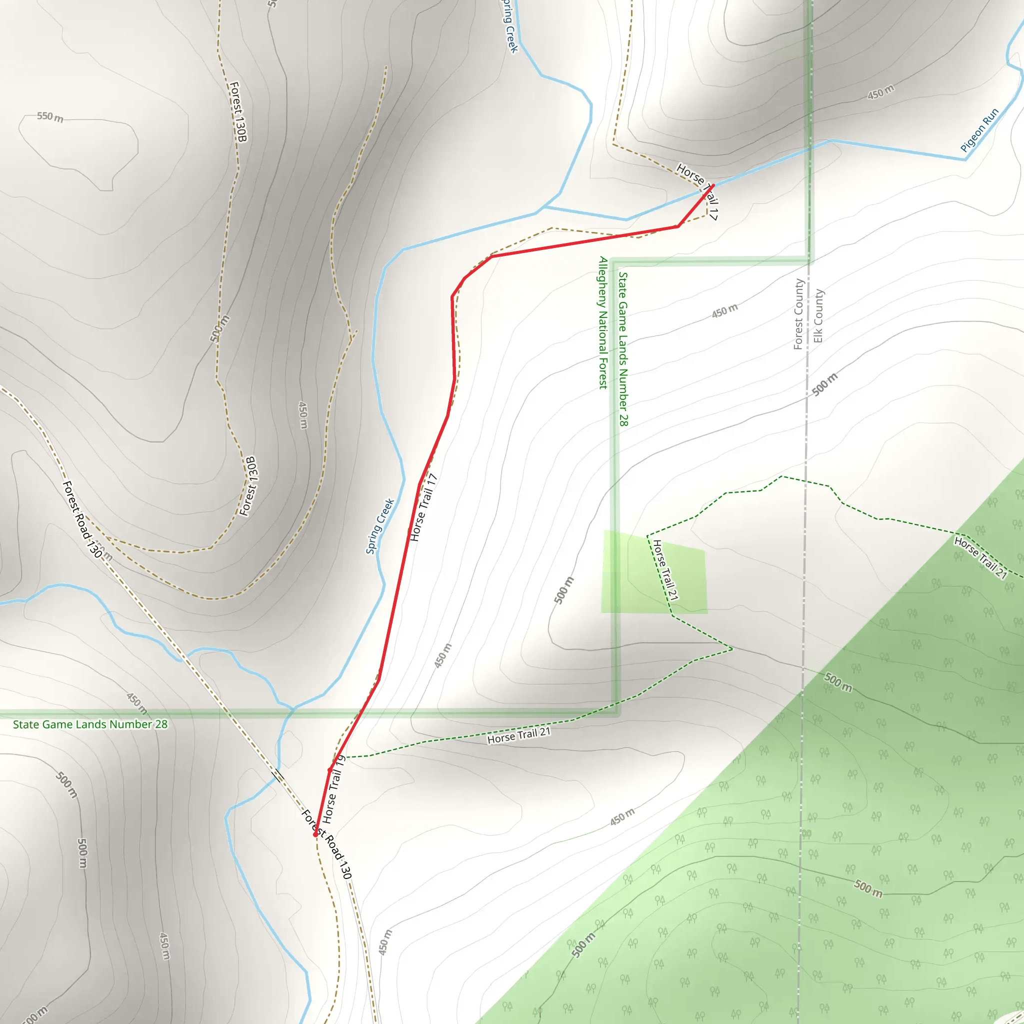 Spring Creek from Forest Road mobile static map